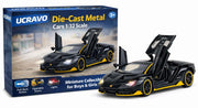 UCRAVO Die-Cast Metal Car 1:32 Scale Pull Back Toy Car with Openable Doors & LED Lights,Alloy Sports Car Model, Miniature Collectible Vehicle for Boys & Girls 3 4 5 6 7 8 Years Old Diecast Lamborgini
