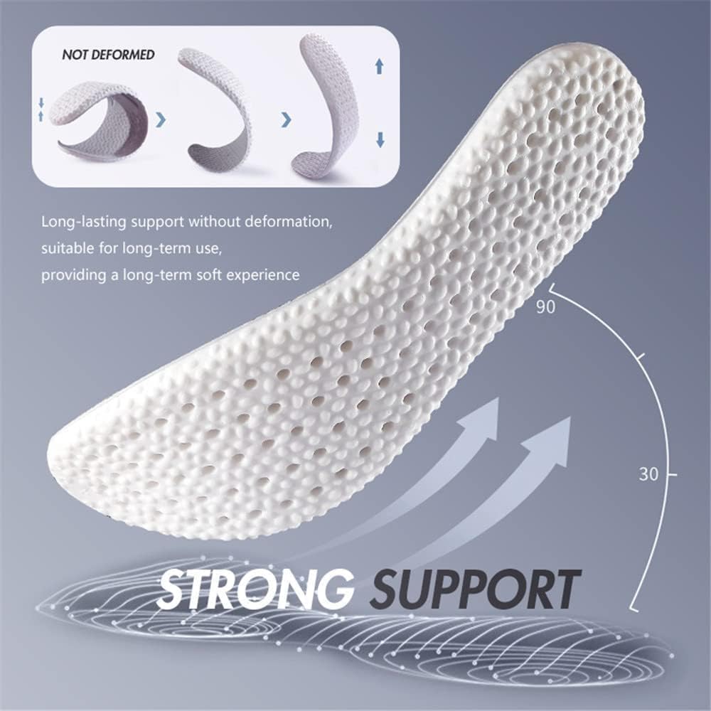 UCRAVO Memory Foam Shoe Insoles for Men & Women Soft Cushion Shock Absorbing Height Increasing Sports Breathable Orthopedic Arch Support Inserts Cuttable Comfort Pads for Running,Walking, Daily Shoes