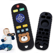 UCRAVO Silicone Remote Teether for Babies – Teething Toy for 3+ Months & 6-12 Months Baby | Safe BPA-Free Helps Infant Biting Toy | Remote Control Shaped Teether for Toddlers,Activity Toys | Black