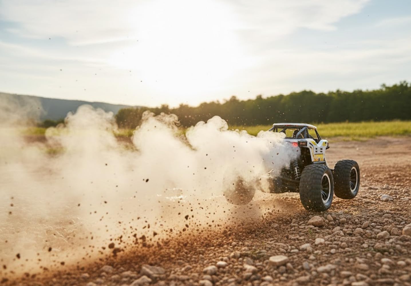 UCRAVO Remote Control Off Road Monster Truck for Kids with Mist Smoke Effect | 2WD Rock Crawler RC Car with 2.4GHz Remote Control | All Terrain Big Wheel RC Toy Vehicle for Boys Girls | RC Car Gift