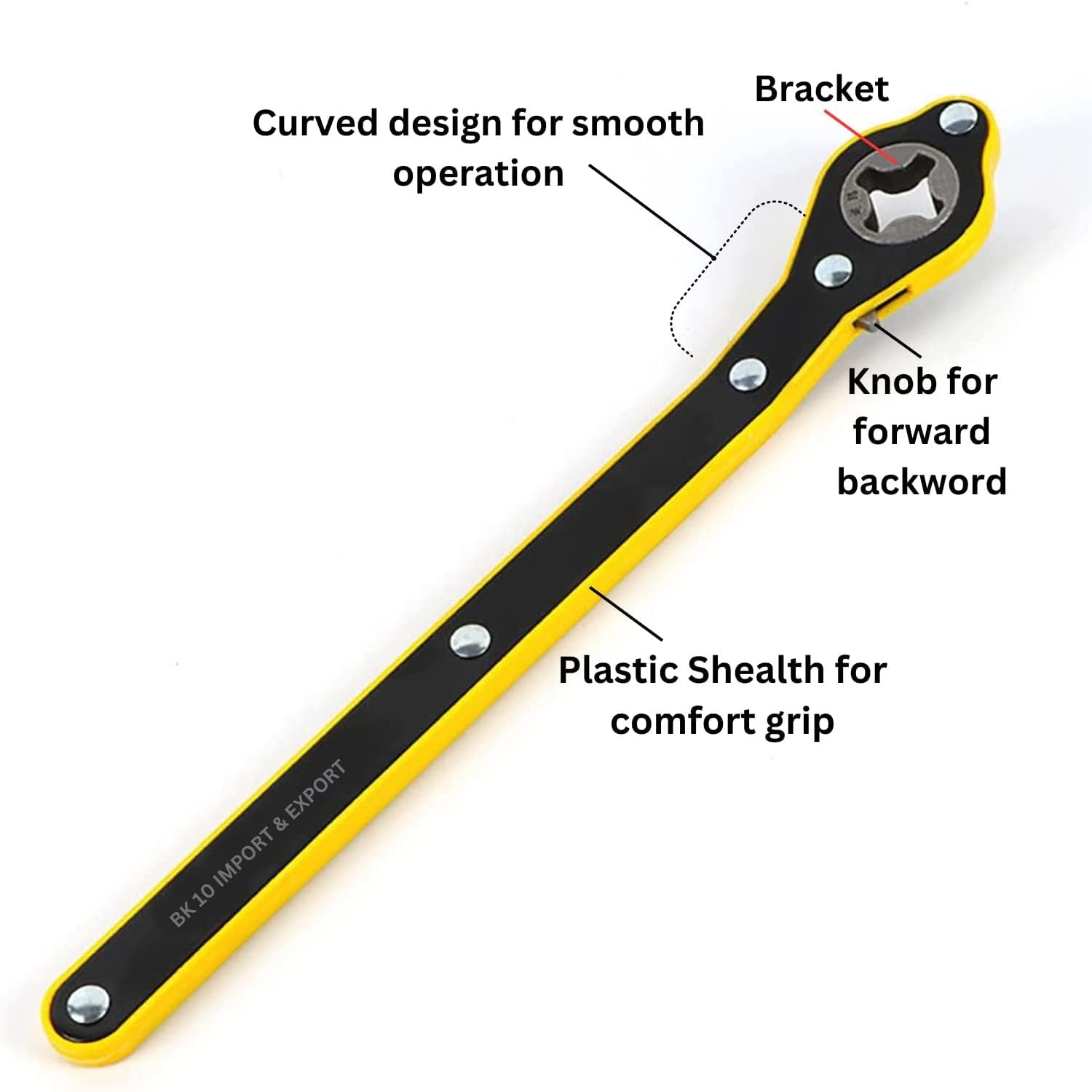 UCRAVO Labor-Saving Jack Wrench for Car, Truck & SUV | 360° Swivel Ratchet Wrench with Positive/Negative Reversal | Heavy Duty Lug Nut Remover Tool | Universal Jack Kit