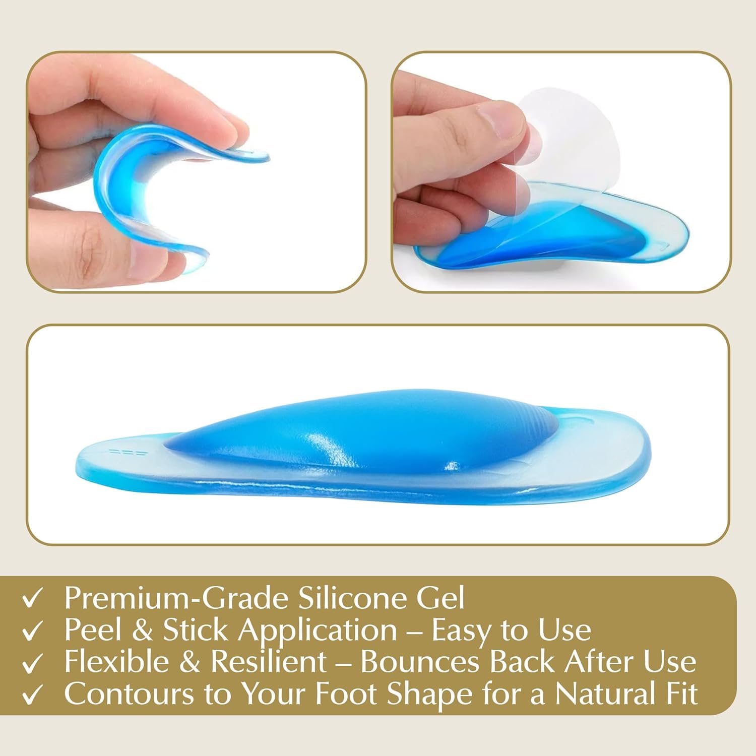 UCRAVO Silicone Gel Heel Cups for Heel Pain Relief | Soft Cushion Heel Support Inserts for Plantar Fasciitis,Heel Spur, Cracked Heels & Achilles Pain Shock Absorbing Heel Pads for Men & Women(1 Pair)