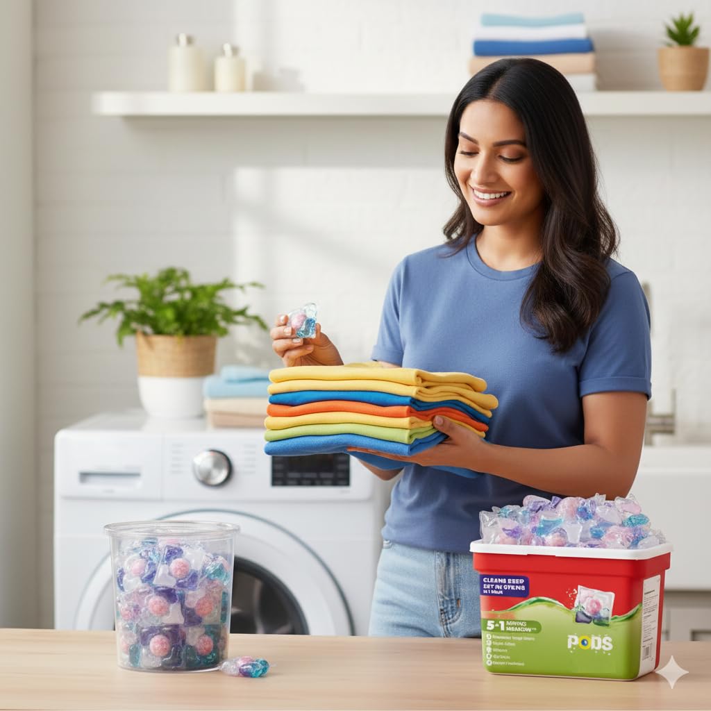 UCRAVO 5-in-1 Magic Laundry Pods 30 Value Pack High-Efficiency Washing Machine Detergent Capsules Deep Stain Removal, Color-Safe, Long-Lasting Fresh Fragrance | Liquid Pods for Front Load & Top Load