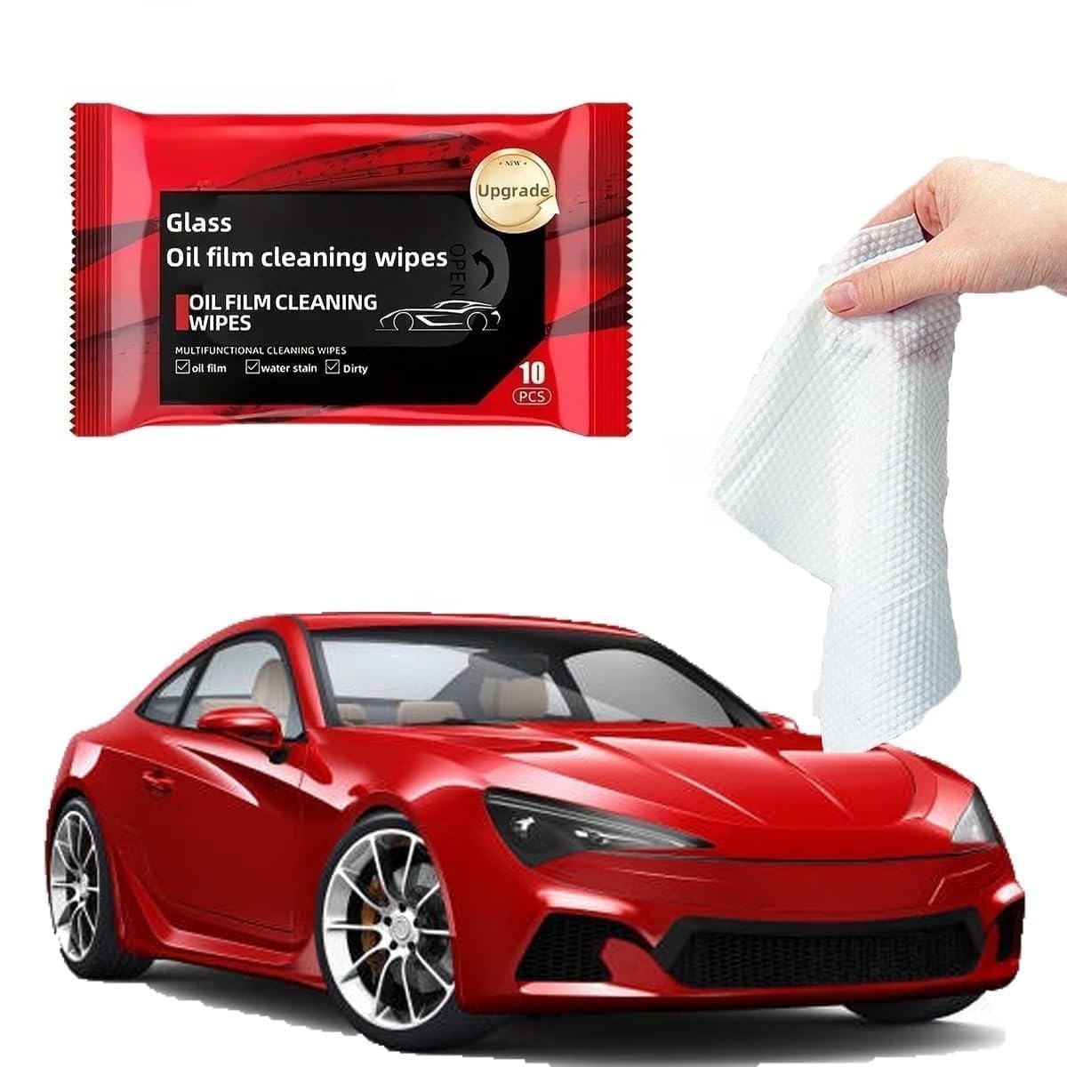UCRAVO Car Glass Oil Film Cleaner Wipes – 40 PCS Car Window Glas Cleaner Wipes | Oil Film Remover for Windshield | Anti-Glare Water Stain Remover | Cars Glass Polish Wipe for Front & Rear Windows