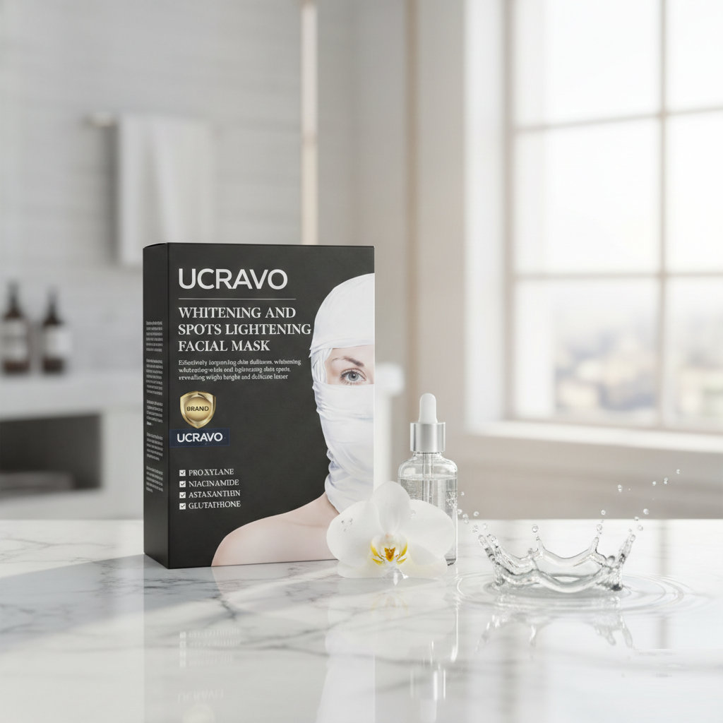 UCRAVO Brightening & Even Tone Facial Mask with Niacinamide - Visibly Radiant Complexion Daily Gentle Care for All Skin Types Korean Skincare 5 Sheets Per Box