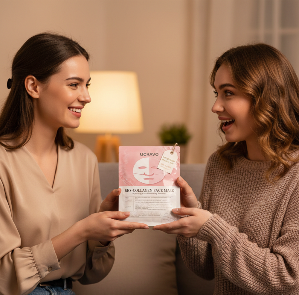 UCRAVO Bio-Collagen Real Deep Mask,Collagen low Up Mask,Collagen Face Mask Overnight,Korean Anti Wrinkle Lifting Face Mask, Elasticity Improvement, Creating Glass Skin