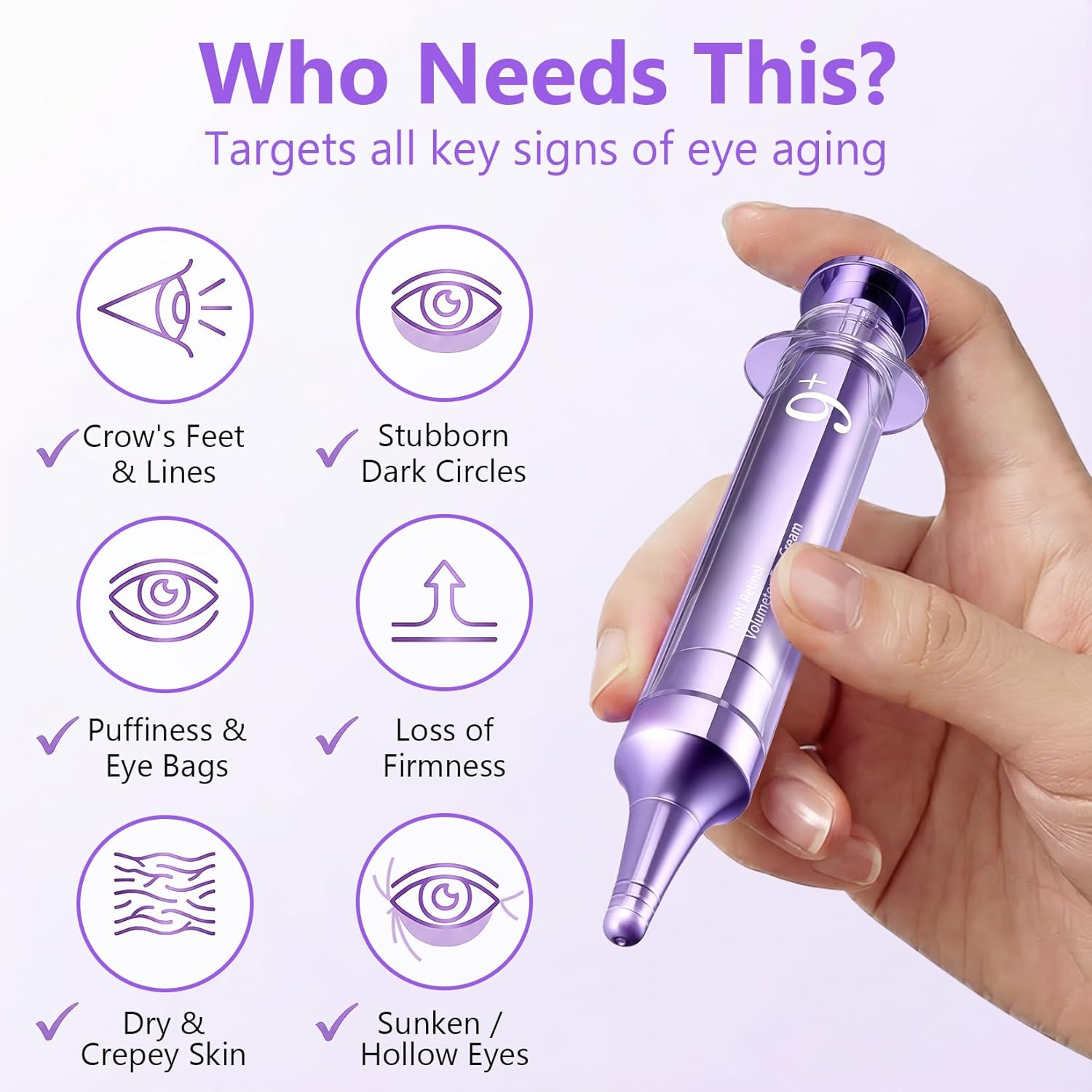 UCRAVO No.9 NAD+ Retinol Eye Cream, Depuffing & Firming Eye Serum for Dark Circles, Wrinkles & Fine Lines, Peptides & Niacinamide for Glow & Undereye Radiance, Stocking Stuffers