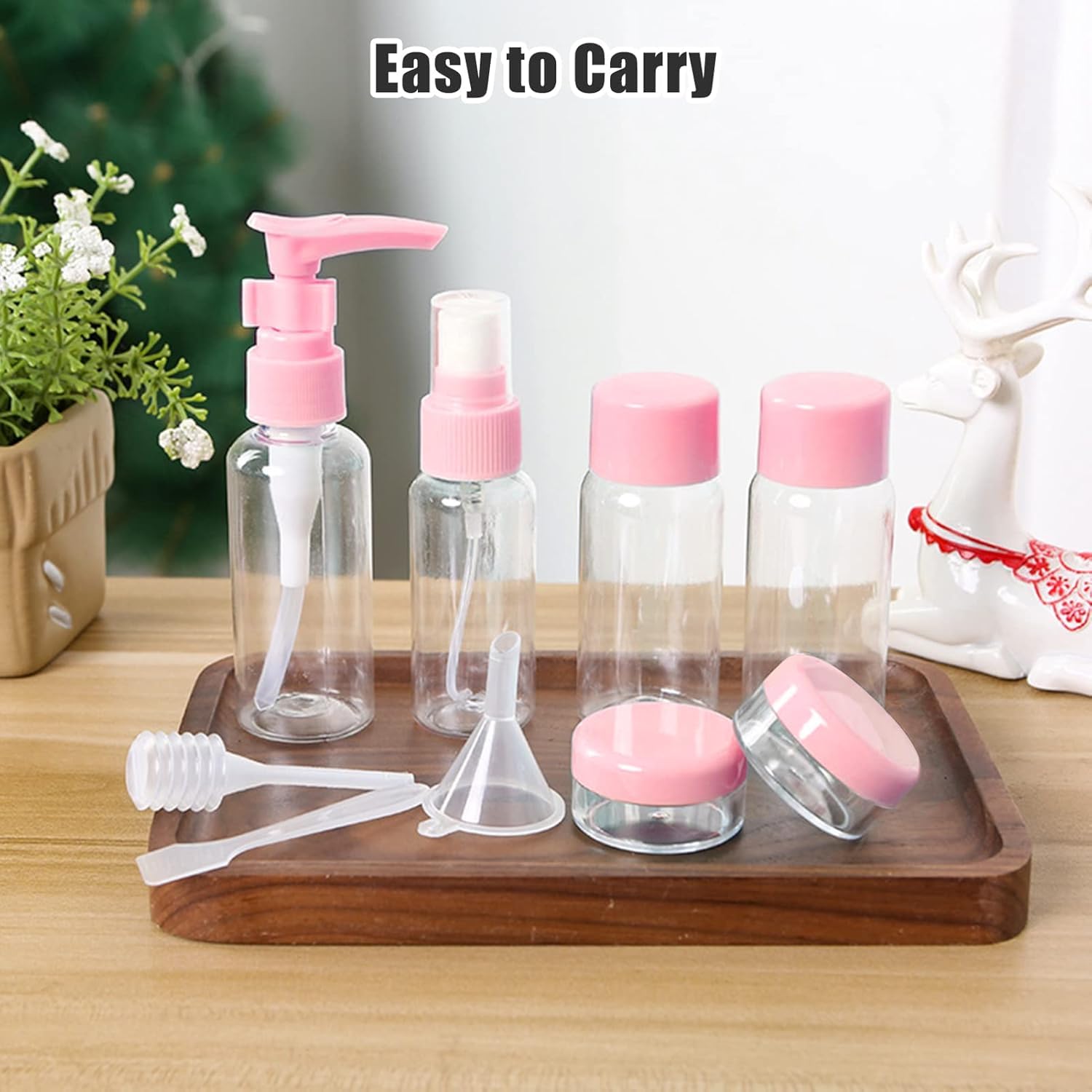 UCRAVO 10 PCS Refillable Travel Bottles for Filling, Set Travel Bottles for Shampoo,Conditioner, Shower Gel, Leak-Proof, Travel Size Containers BPA Free Leakproof Refillable Airplane Travel Accessories