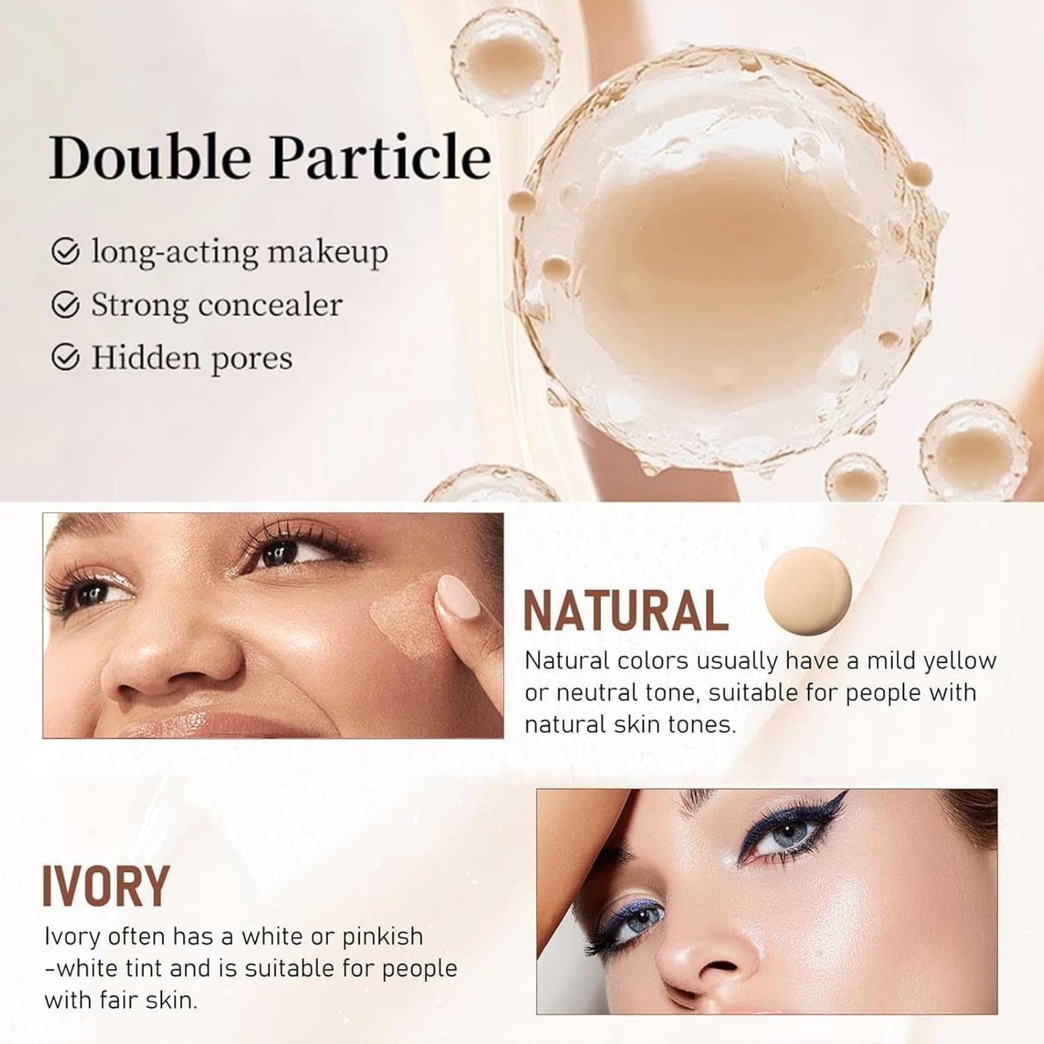 UCRAVO 2 in 1 Korean Anti-Aging Foundation Stick with Brush Instant Wrinkle Eraser & Concealer Makeup Stick Flawless Skin Coverage, Smooth, Long-Lasting, Waterproof & Sweat-Proof for Daily Use