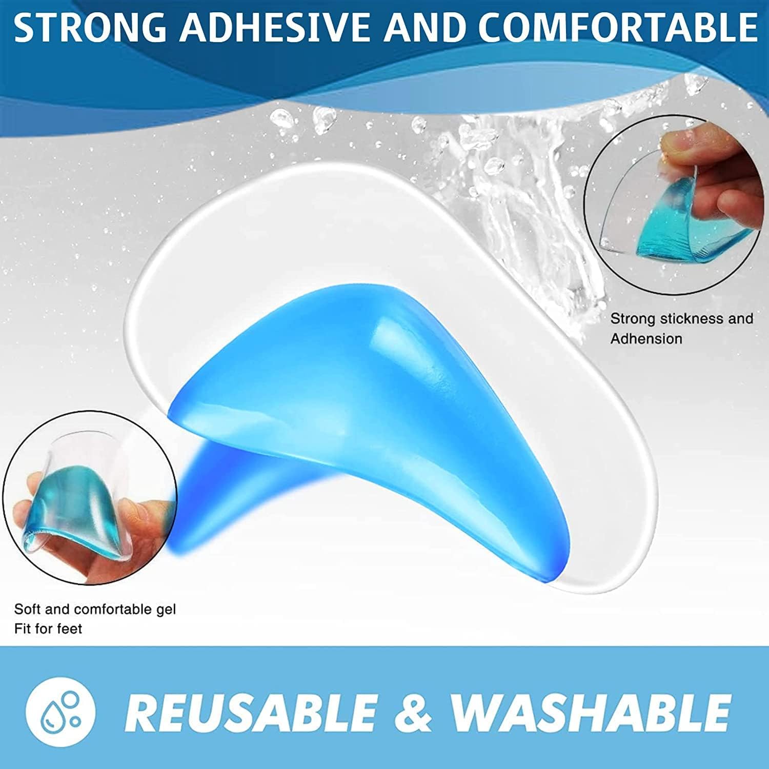 UCRAVO Silicone Gel Heel Cups for Heel Pain Relief | Soft Cushion Heel Support Inserts for Plantar Fasciitis,Heel Spur, Cracked Heels & Achilles Pain Shock Absorbing Heel Pads for Men & Women(1 Pair)