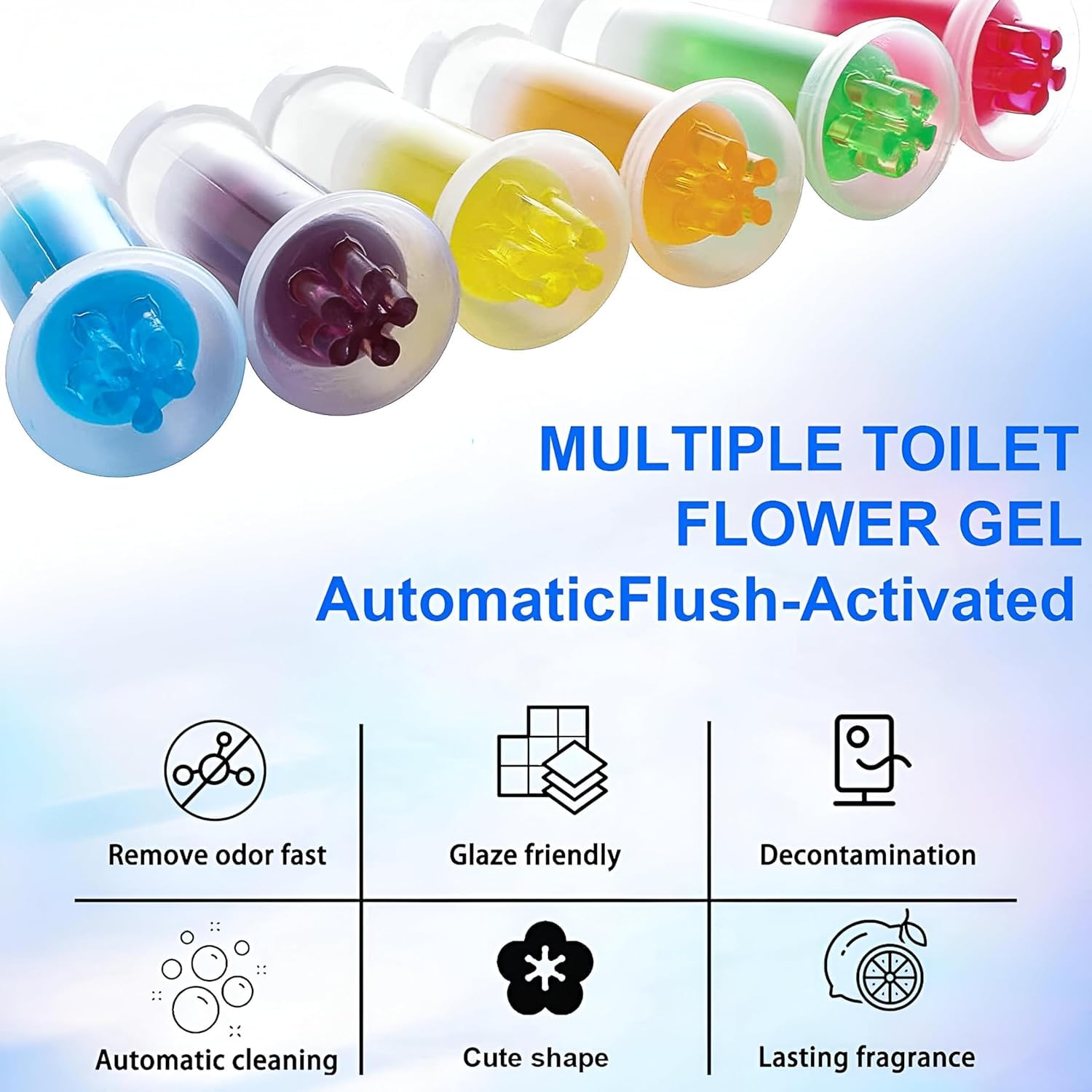 UCRAVO Toilet Cleaning Gel Stamp with Applicator | Automatic Toilet Bowl Freshener | Long Lasting Floral Toilet Cleaner Gel | Bathroom WC Rim Cleaner & Deodorizer | Pack of 1 Applicator + Gel