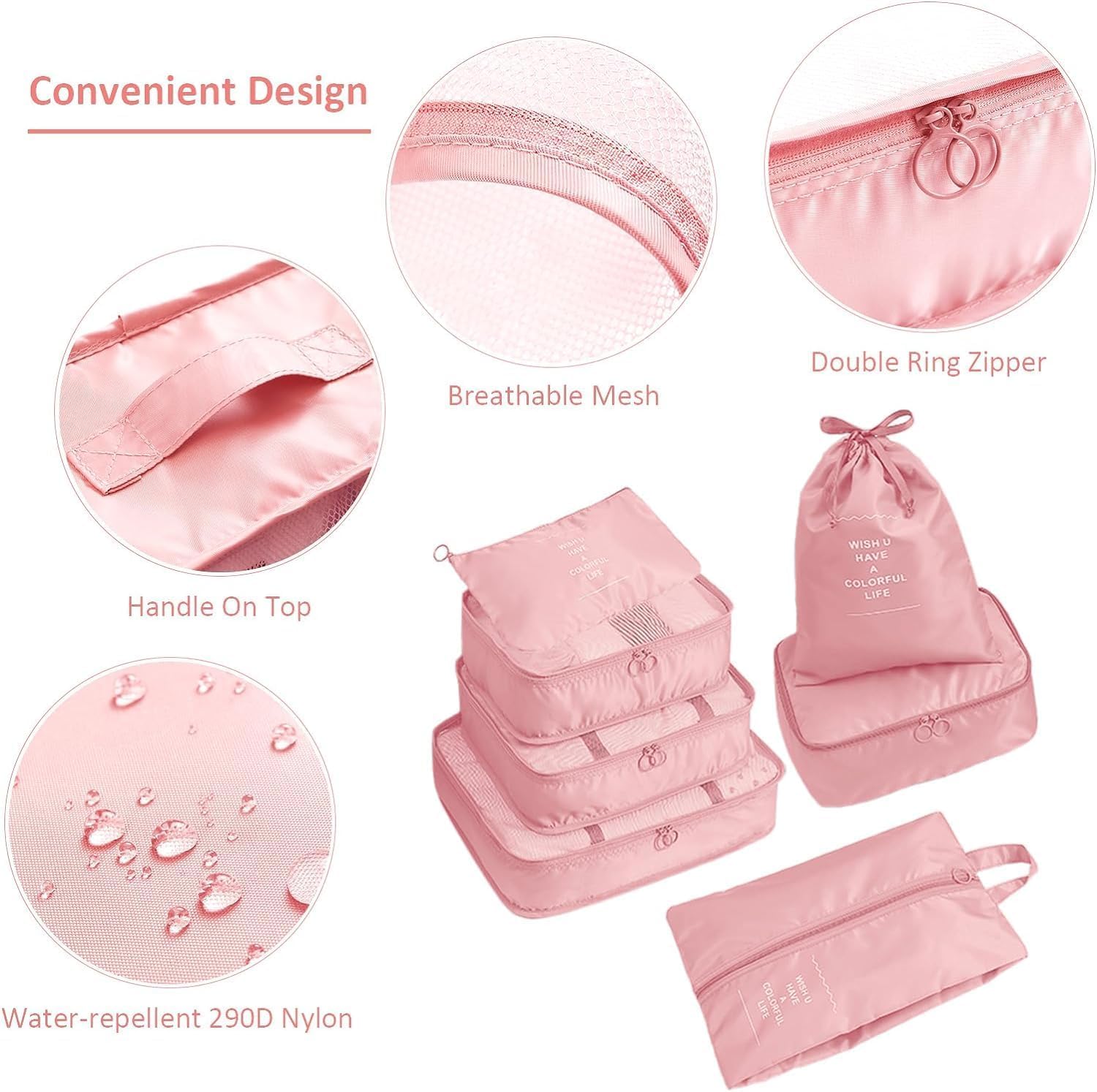 Ucravo Packing Cubes for Suitcases,7 Pcs Travel Luggage Organiser Bags,waterproof Packing Cubes for Backpack Suitcase,travel Essentials Bag Compression Storage Bags,travelling Accessories(grey)