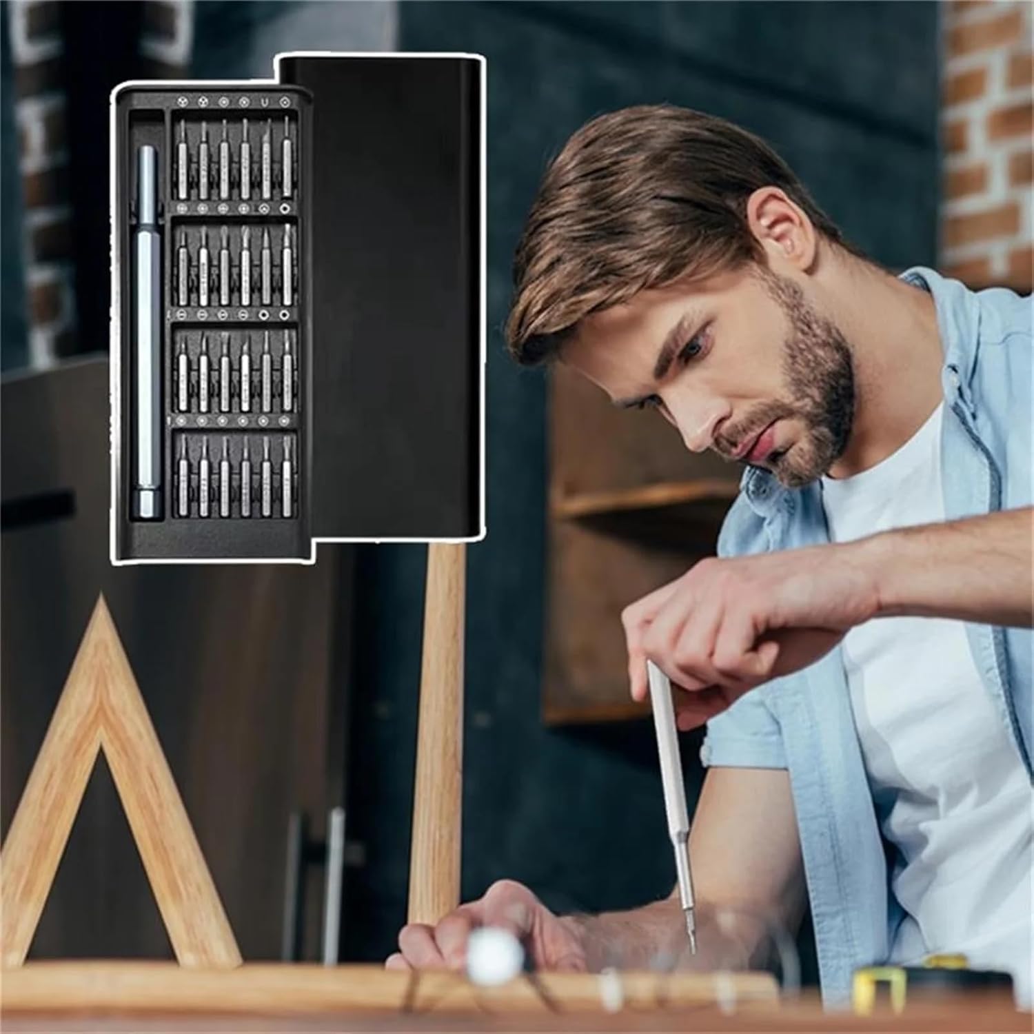 UCRAVO 32-in-1 Small Screwdriver Set, Mini Precision Professional Electronics Repair Tool Kit with 30 Bits Magnetic Driver Kit for Phone, Watch, DIY, Game, Console, Tablet, Computer Maintenance Tool