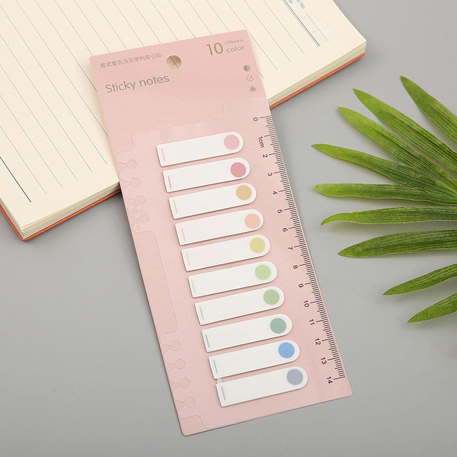 UCRAVO 200 Sheets Doted Sticky Notes With Header Transparent Ruler Function, Clean Removal, Writable Index Tabs for Books, Folders, Filing Cabinets - Waterproof Self-Adhesive Notes