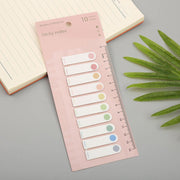 UCRAVO 200 Sheets Doted Sticky Notes With Header Transparent Ruler Function, Clean Removal, Writable Index Tabs for Books, Folders, Filing Cabinets - Waterproof Self-Adhesive Notes