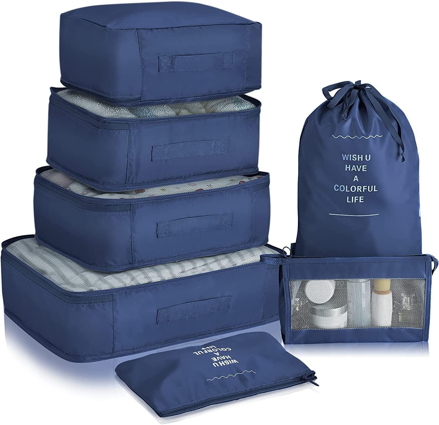 Ucravo Packing Cubes for Suitcases,7 Pcs Travel Luggage Organiser Bags,waterproof Packing Cubes for Backpack Suitcase,travel Essentials Bag Compression Storage Bags,travelling Accessories(grey)