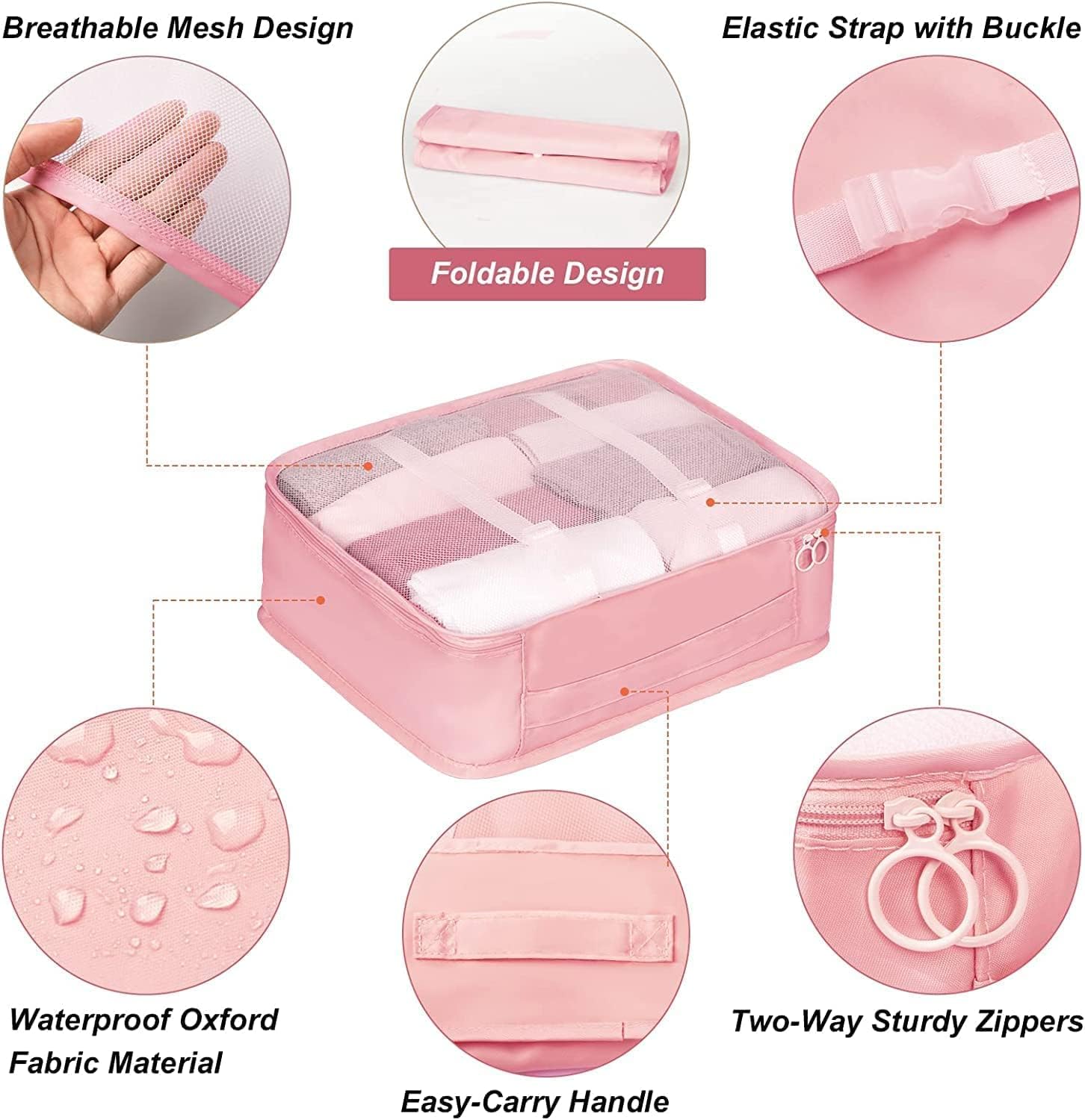 Ucravo Packing Cubes for Suitcases,7 Pcs Travel Luggage Organiser Bags,waterproof Packing Cubes for Backpack Suitcase,travel Essentials Bag Compression Storage Bags,travelling Accessories(grey)