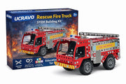 UCRAVO Rescue Fire Truck STEM Building Kit for Kids 7+ Metal Construction Toy Set with Tools Mechanical Engineering Educational Learning Toy DIY Assembly Fire & Rescue Vehicle Model for Boys & Girls