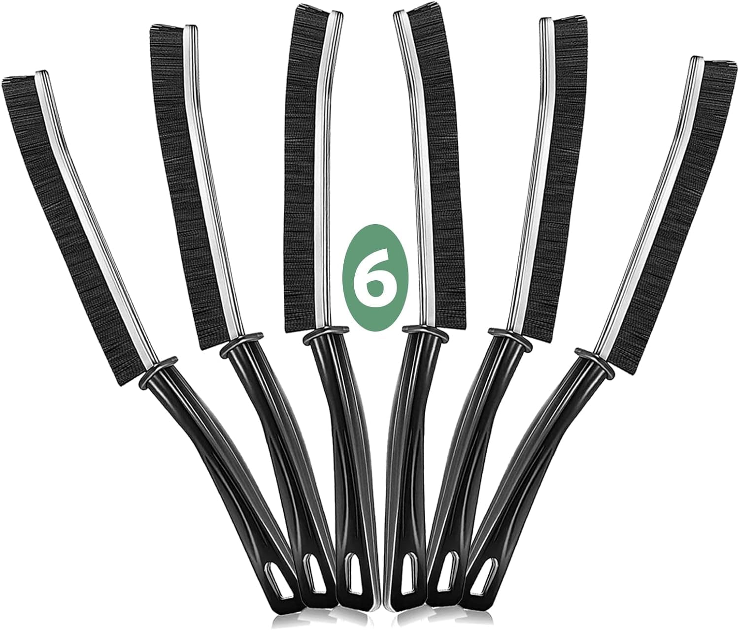 UCRAVO 6Pcs Multifunctional Gap Cleaning Brush, Brush The Gaps, Clean The Dead Corners of Bathroom Kitchen Tiles, Window Slots, and Brushes, Hard Bristle Crevice Cleaning Tools for Household