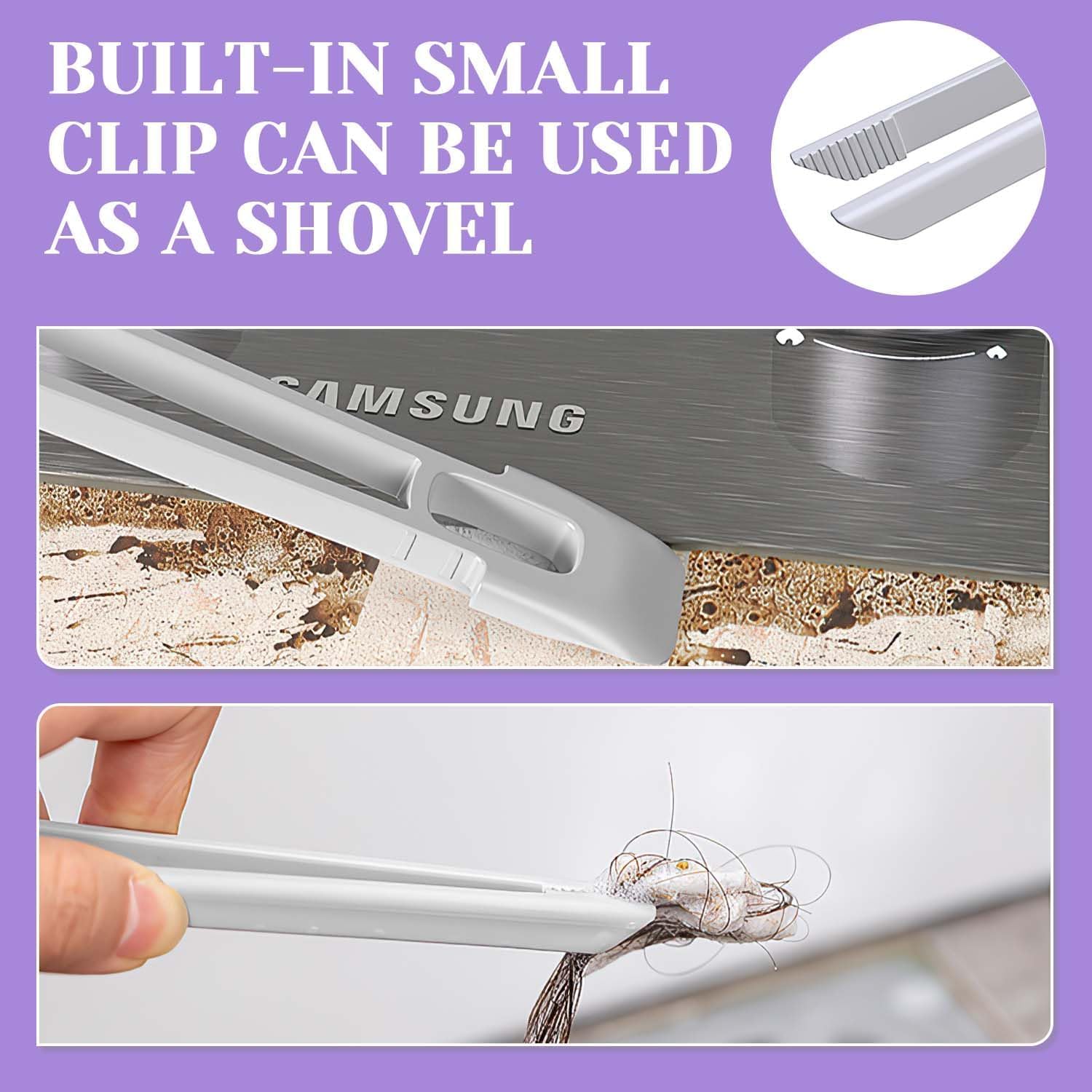 UCRAVO Multi-Function Rotating Grout Crevice Cleaning Brush, Hard-Bristle Crevice Gap Cleaning Brush, Baseboard Cleaner Tool with Handle 360 Degree No Dead Corners Kitchen Gadgets, with Hook