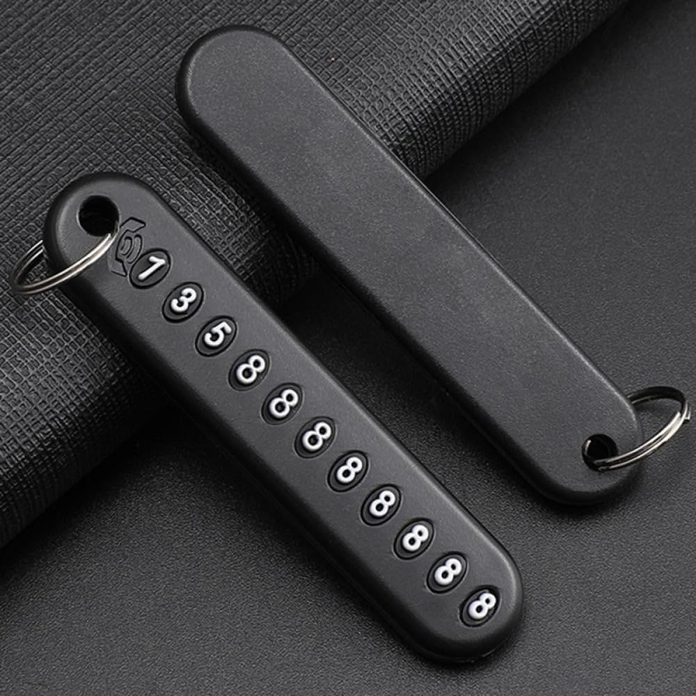 UCRAVO Car Keychain Pendant Number Plate Leather Rope Key Ring Keychain Accessories Fashion Car Accessories Suitable for Car Keychain Anti-Lost Phone Number Plate Braided Rope Pendant Men, Women