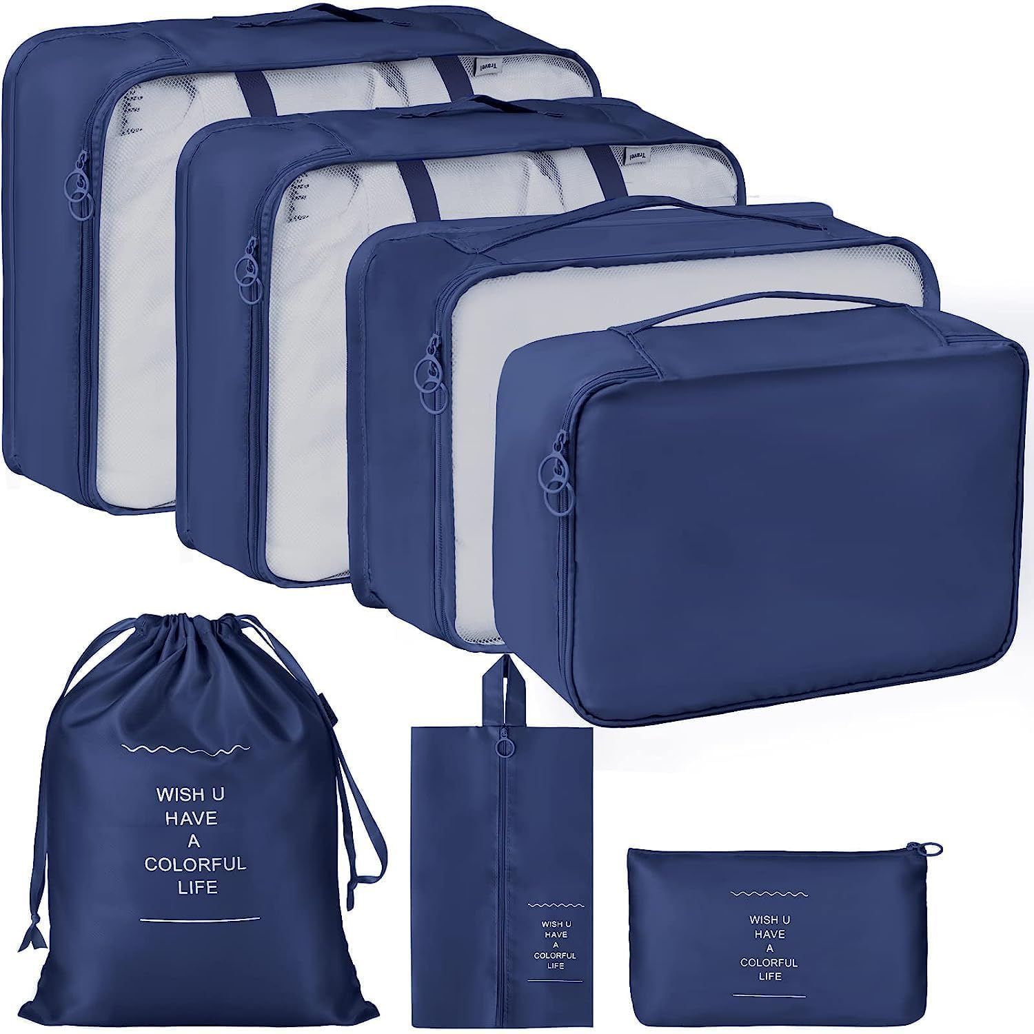 Ucravo Packing Cubes for Suitcases,7 Pcs Travel Luggage Organiser Bags,waterproof Packing Cubes for Backpack Suitcase,travel Essentials Bag Compression Storage Bags,travelling Accessories(grey)