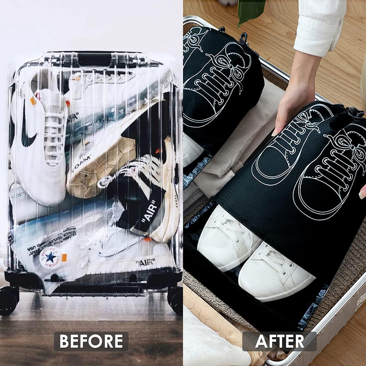 UCRAVO Shoe Bag for Travel & Storage Travel Organizer for Women & Men Travel Accessories Shoe Organizer Shoe Bags Pouches Travel Shoe Cover for Travelling Travel Essentials (Pack of 6)