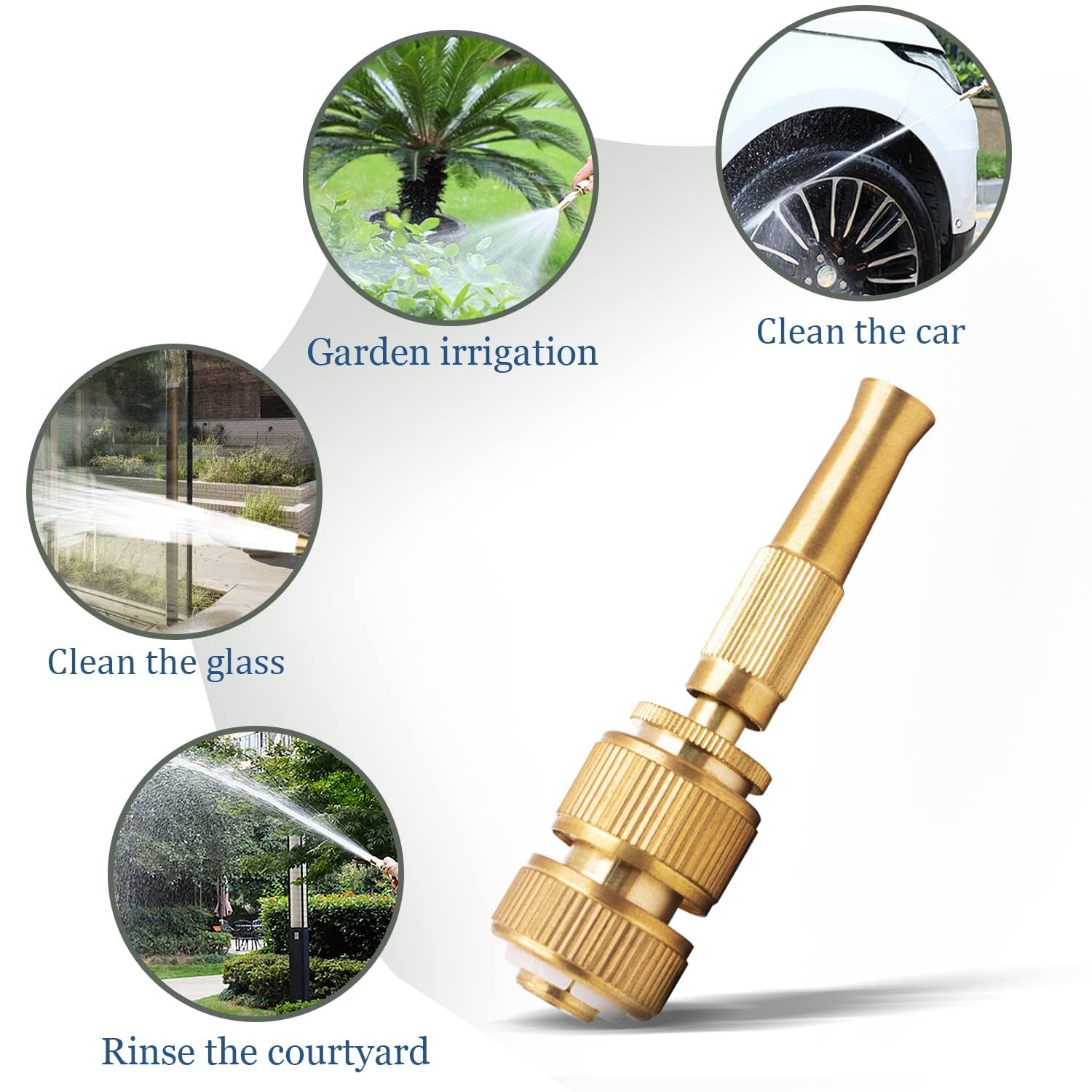 UCRAVO Water Spray Gun for Car Wash, Bike Washing, High Pressure Hose Nozzle, Adjustable Water Flow Jet Sprayer for Gardening, Home Cleaning, Multi-Purpose Brass Nozzle Spray Gun