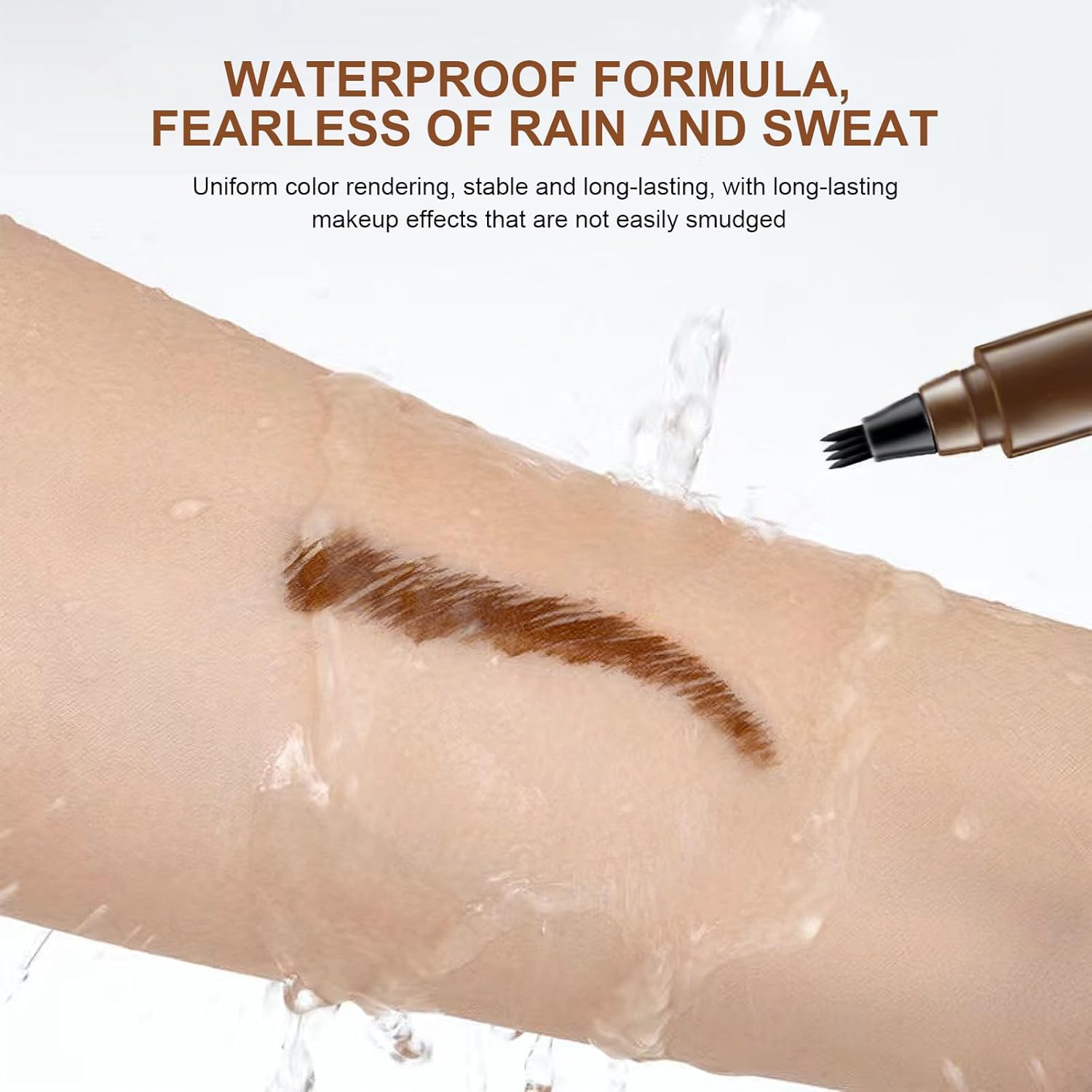 UCRAVO Eyebrow Pen Set Black & Brown 4 Tip Microblading Brow Pencil Combo Pack Waterproof Smudge Proof Long Lasting Eyebrow Marker for Natural Hair Like Brows,Thin Sparse Eyebrows & Professional Look