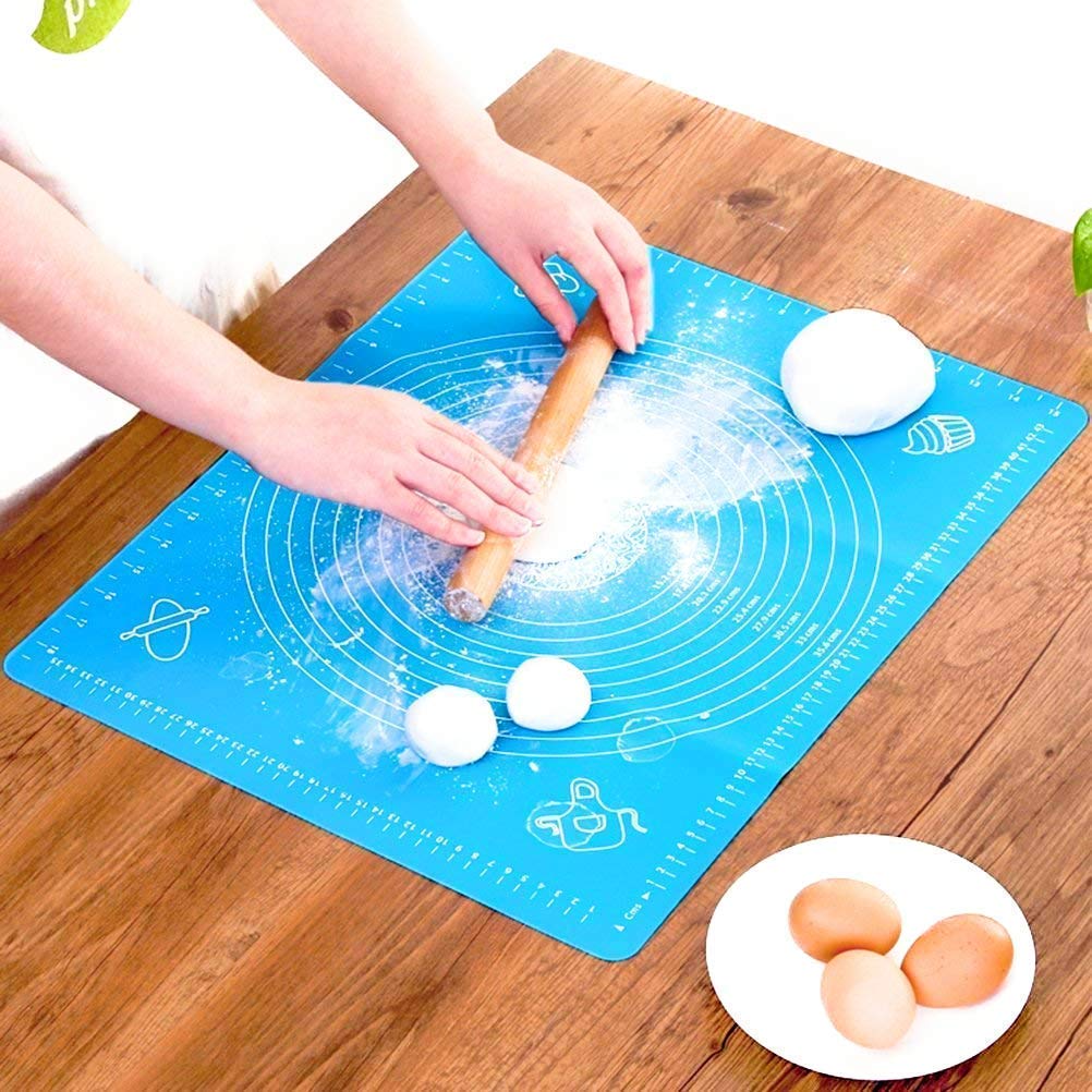 UCRAVO Silicon Dough Mat, Cooking Kneading, Non-Stick Fondant, Reusable Stretchable for Kitchen Mat (Random Colour, 50cm x 40cm)