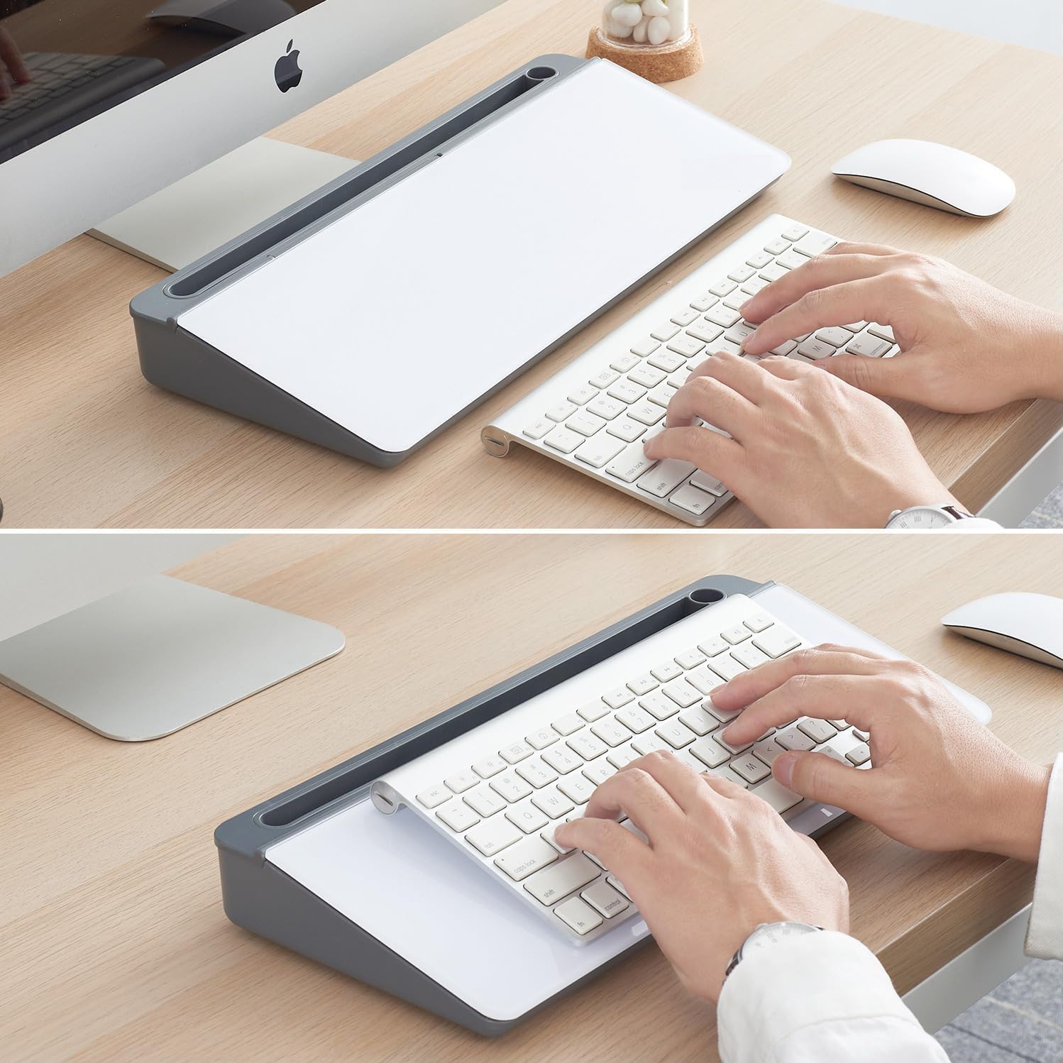 UCRAVO Tabletop Smart Desk Buddy Desktop Whiteboard Easel with Storage Tray | Reusable Dry Erase Memo Board for Home Office, Study, Home School, Teachers & Students | Desk Organizer Writing Board