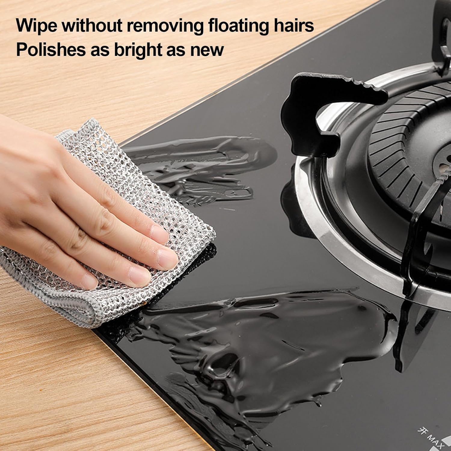 UCRAVO 10PcMultifunctional Non-Scratch Wire Dishcloth, Wire Dishwashing Rag, Steel Wire Dishwashing Cloth with 1Pc Crevice Gaps Cleaning Brush for Cookware, Scrubs, Cleans Dishes, Sinks, Counters