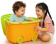 UCRAVO 45L Rolling Toy Storage Box with Wheels & Lid – Large Kids Storage Organizer, Stackable Plastic Storage Bin, Multi-Purpose Toy Container for Bedroom, Playroom & Home Organization