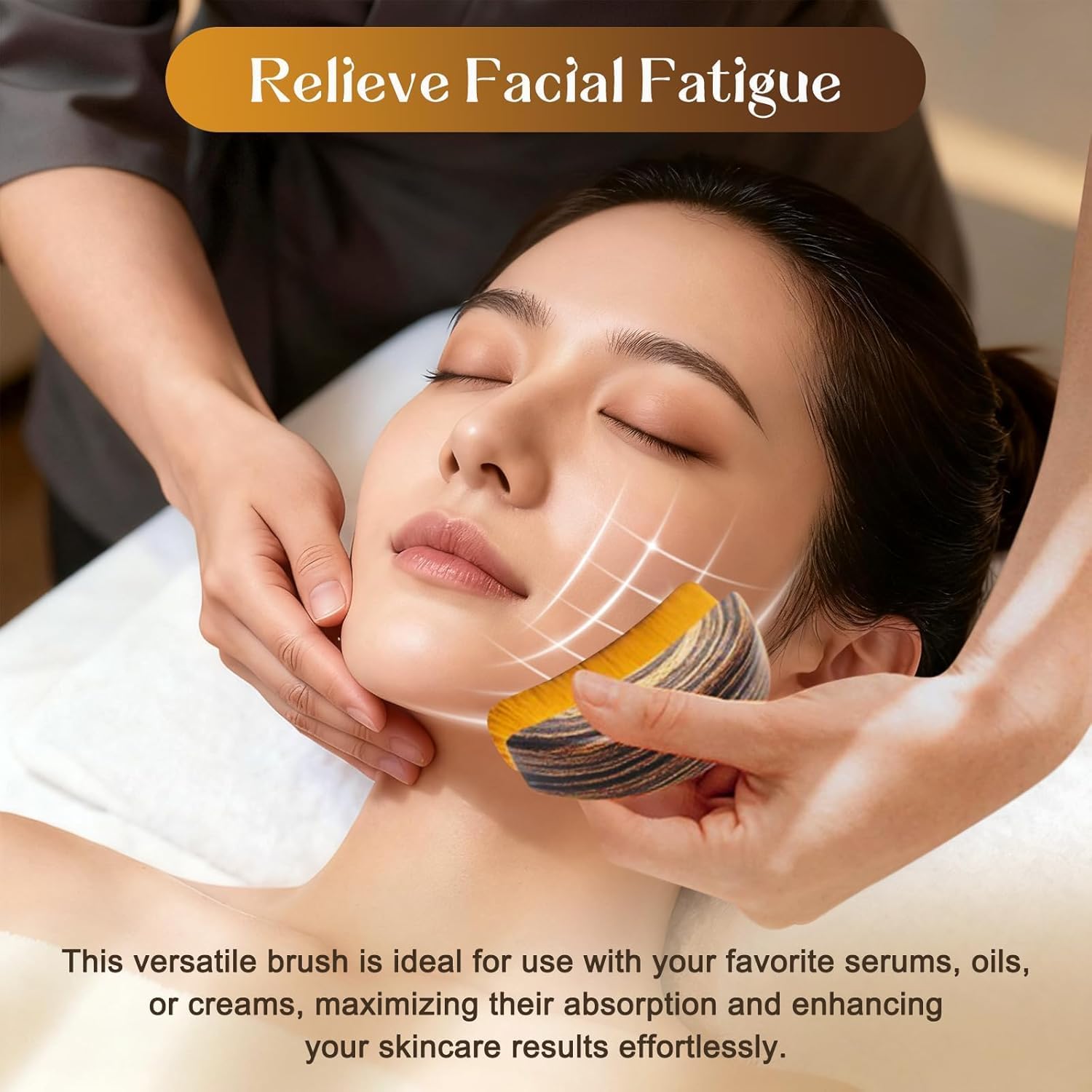 UCRAVO Facial Contour Brush – Professional Face Sculpting Makeup Brush with Dense Curved Bristles, Precision Jawline Cheekbone Contouring Tool for Cream Liquid Powder Foundation, Bronzer & Blush