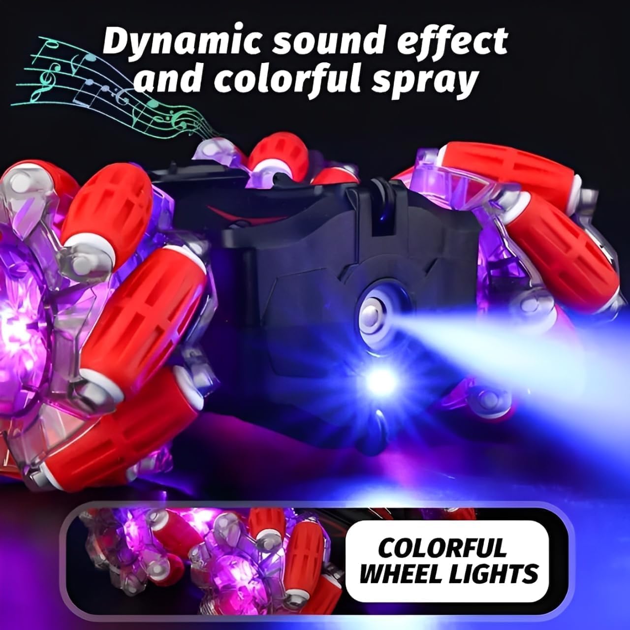 UCRAVO Gesture Sensing RC Stunt Car for Kids 6-12 Years, 360° Rotating Remote Control Car with Hand Gesture Watch, Double Sided Drifting Monster Truck, LED Lights Music, Rechargeable Toy Car Gift