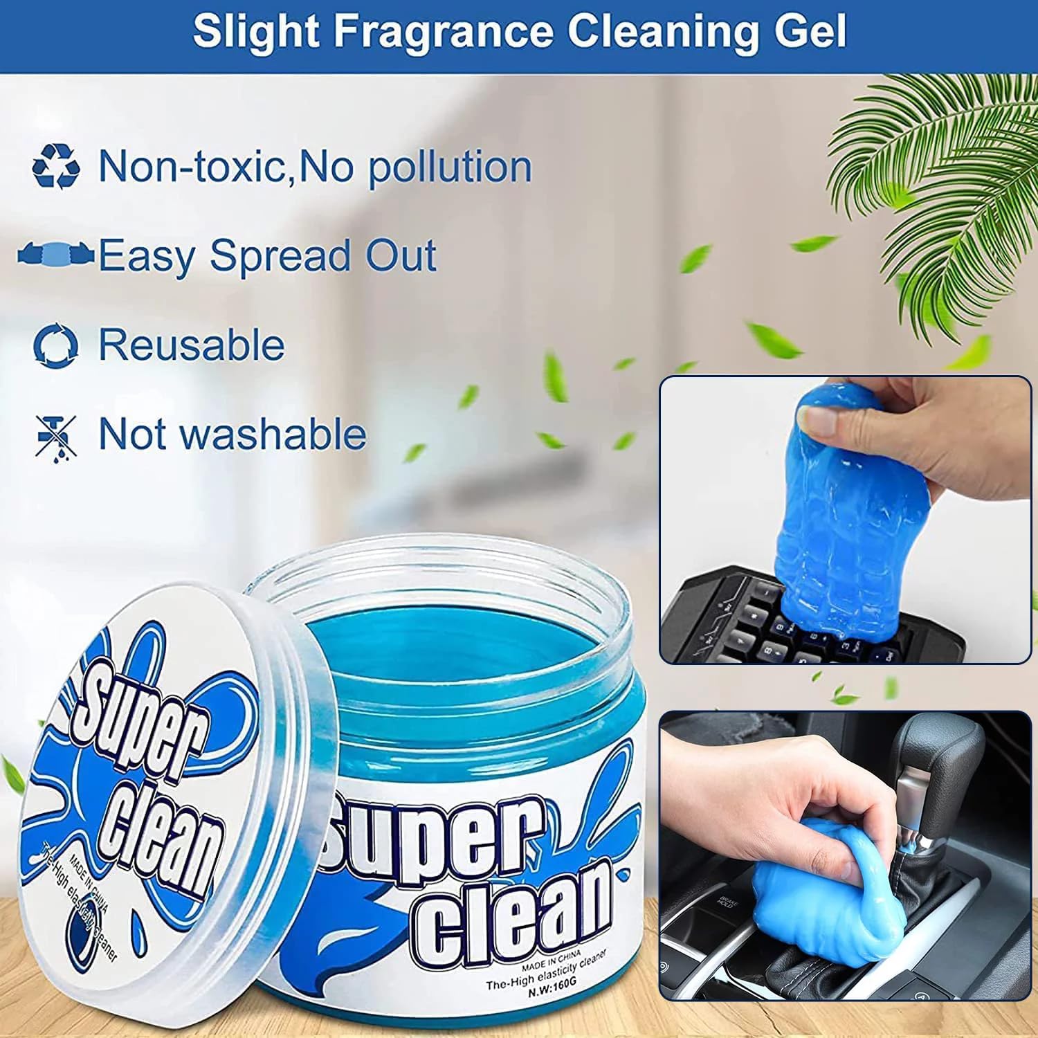 UCRAVO 1pcs Cleaning Gel for Car Detailing Putty Car Vent Cleaner Cleaning Putty Gel Auto Detailing Tools Car Interior Cleaner Dust Cleaning Mud for Cars Dust Cleaner Slime Keyboard Cleaner Gel