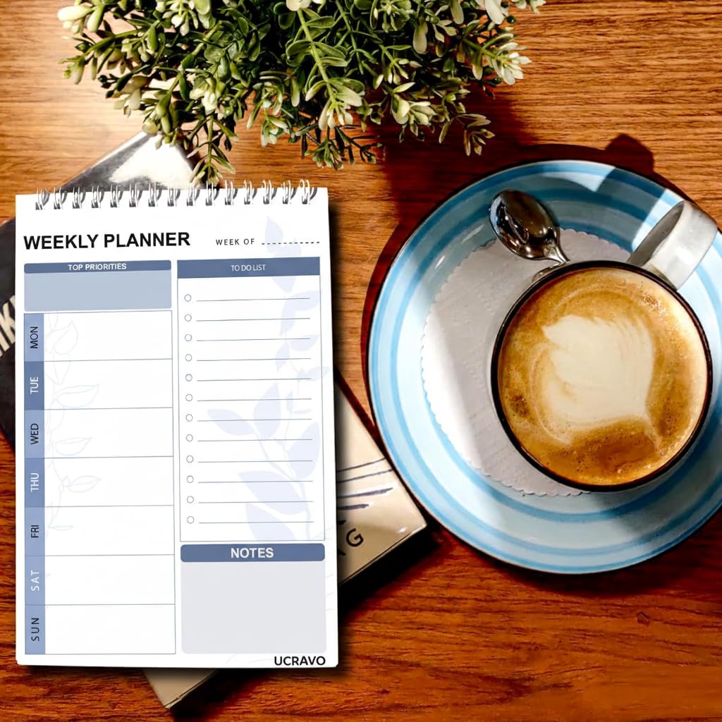 UCRAVO Weekly Planner Notepad Desk Pad with Monday to Sunday Schedule,Top Priorities Box,Weekly To Do List Checklist & Notes Section Undated Productivity Organizer Notebook for Office Desk Planning
