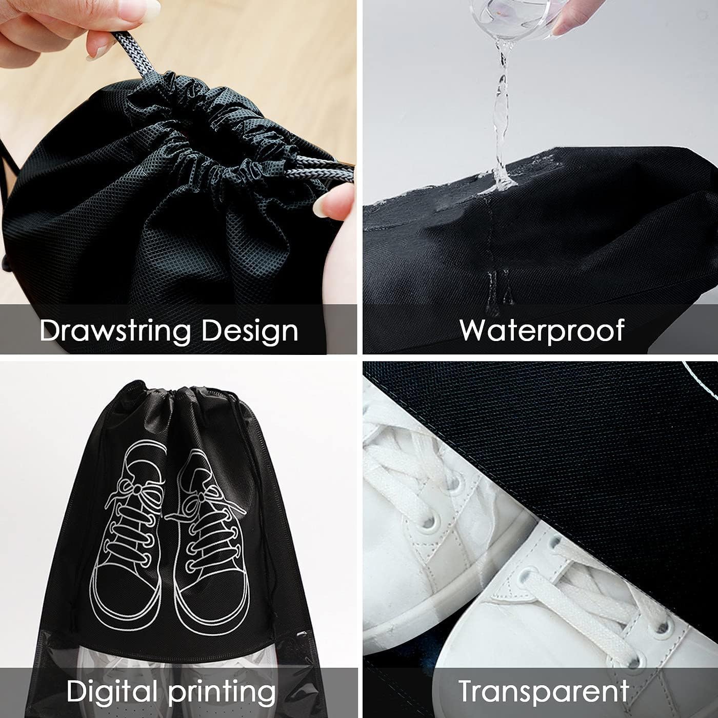 UCRAVO Shoe Bag for Travel & Storage Travel Organizer for Women & Men Travel Accessories Shoe Organizer Shoe Bags Pouches Travel Shoe Cover for Travelling Travel Essentials (Pack of 6)