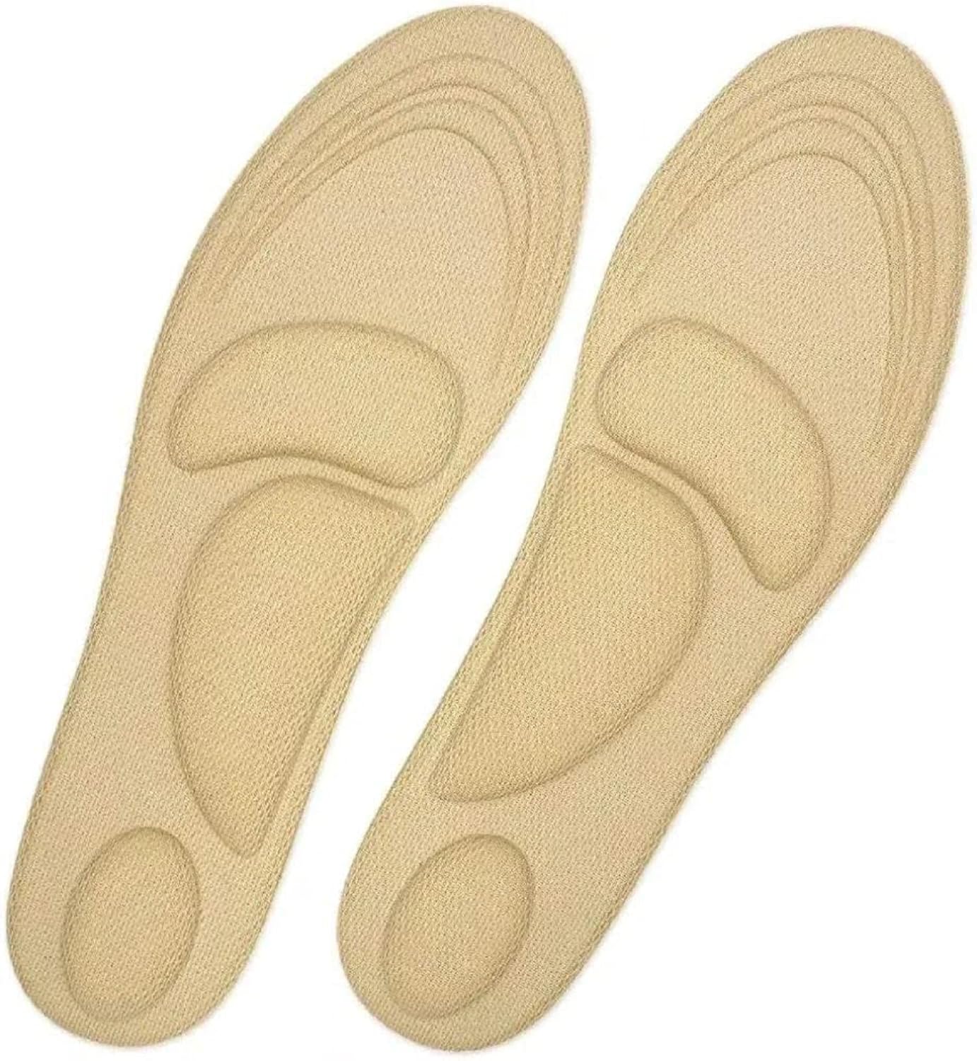 UCRAVO Beige Orthopedic Shoe Insoles for Men & Women Shock Absorbing Arch Support Inserts for Plantar Fasciitis,Flat Feet, Heel Pain & Foot Pain Relief | Breathable Cushioned Everyday Comfort Insoles