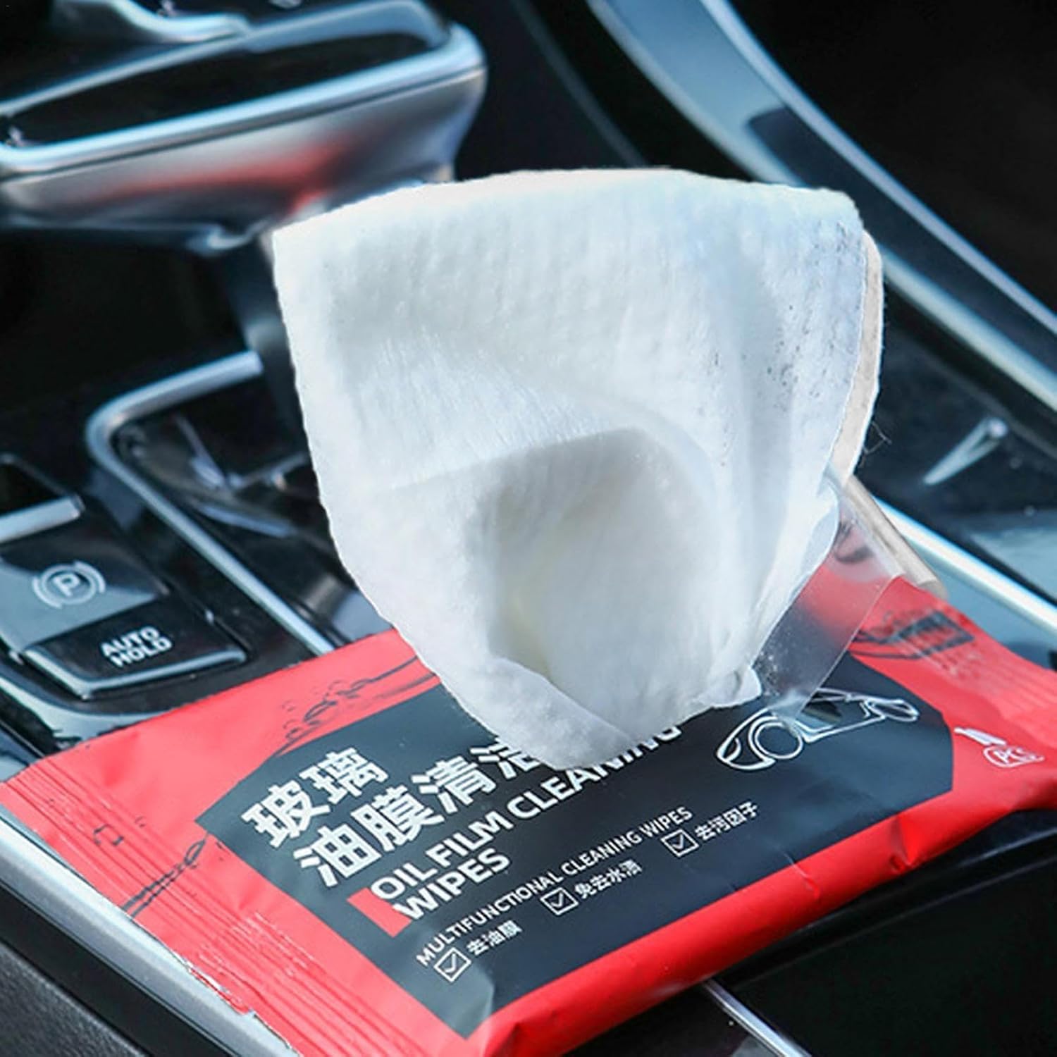 UCRAVO Car Glass Oil Film Cleaner Wipes – 40 PCS Car Window Glas Cleaner Wipes | Oil Film Remover for Windshield | Anti-Glare Water Stain Remover | Cars Glass Polish Wipe for Front & Rear Windows
