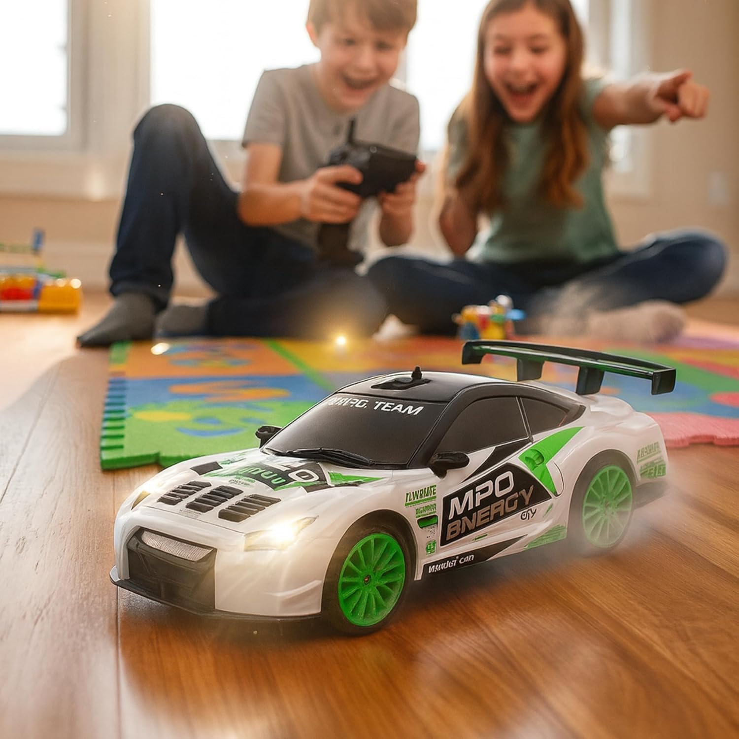 UCRAVO 4WD RC Drift Car for Kids & Adults – High Speed Remote Control Car 2.4GHz, Rechargeable Battery, Racing Drift Car with LED Lights, Toy Car Gift for Boys Girls Age 6 7 8 9 10 11 12+ Years