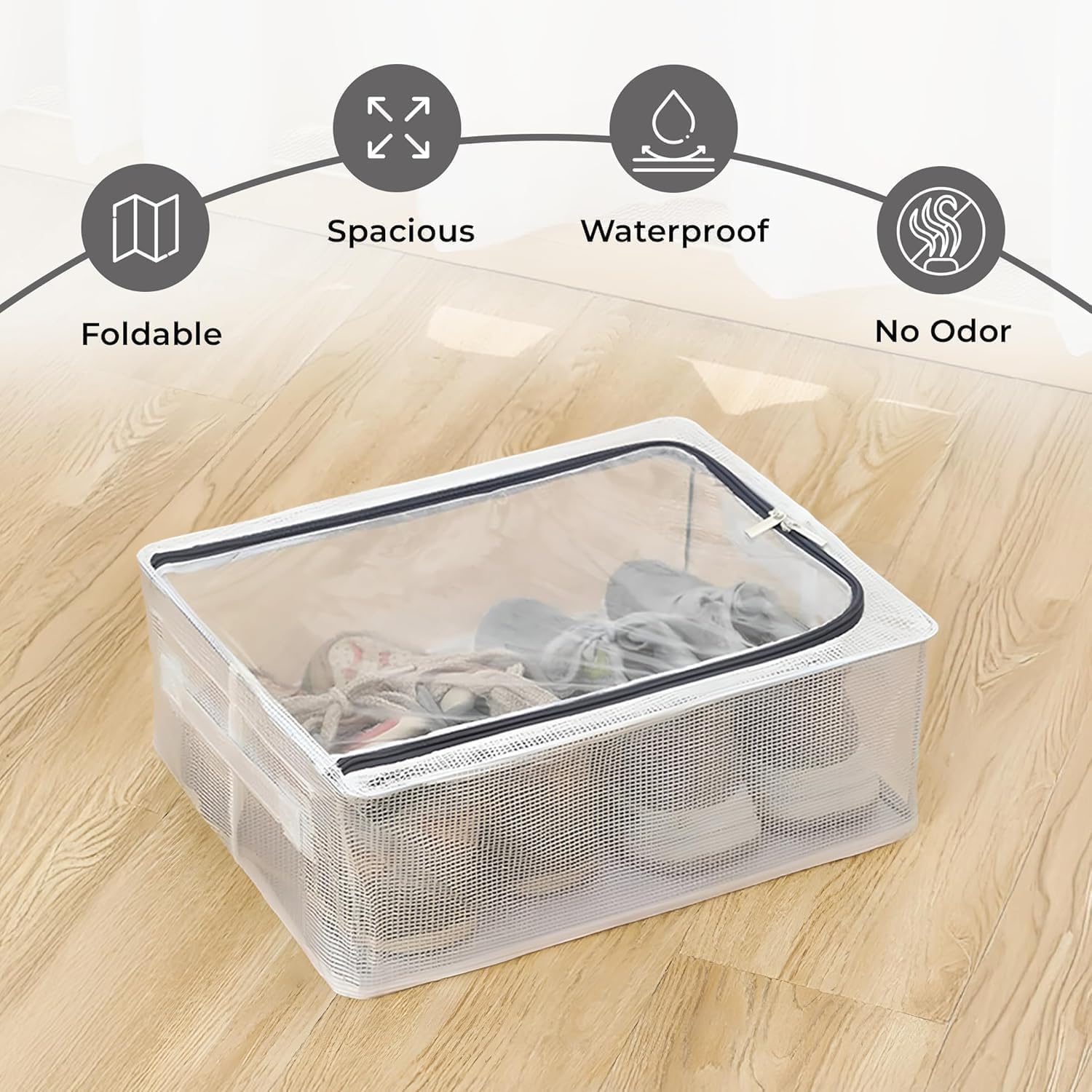 UCRAVO 1-Piece Shoe Rack Box – Dustproof Foldable Shoe Organizer for Closet, Stackable & Easy to Clean Space-Saving Shoe Storage Cabinet for Home, Wardrobe, Bedroom & Entryway 24 Litter
