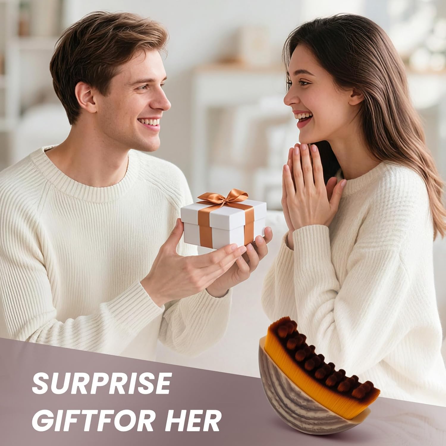 UCRAVO Facial Contour Brush – Professional Face Sculpting Makeup Brush with Dense Curved Bristles, Precision Jawline Cheekbone Contouring Tool for Cream Liquid Powder Foundation, Bronzer & Blush