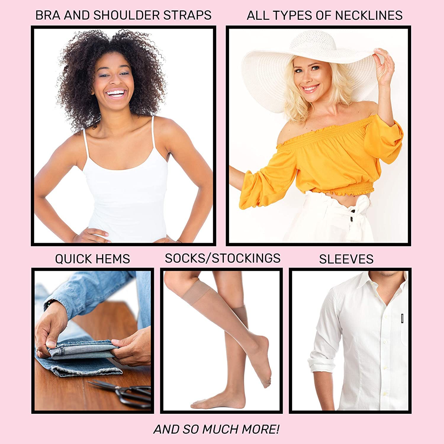 UCRAVO Double Sided Tape for Fashion Clothes Skin | Fabric Tape & Body Tape | Strong Multi Use Transparent Clear Color | Fabric and Skin Friendly for All Skin Shades (72 Strips)