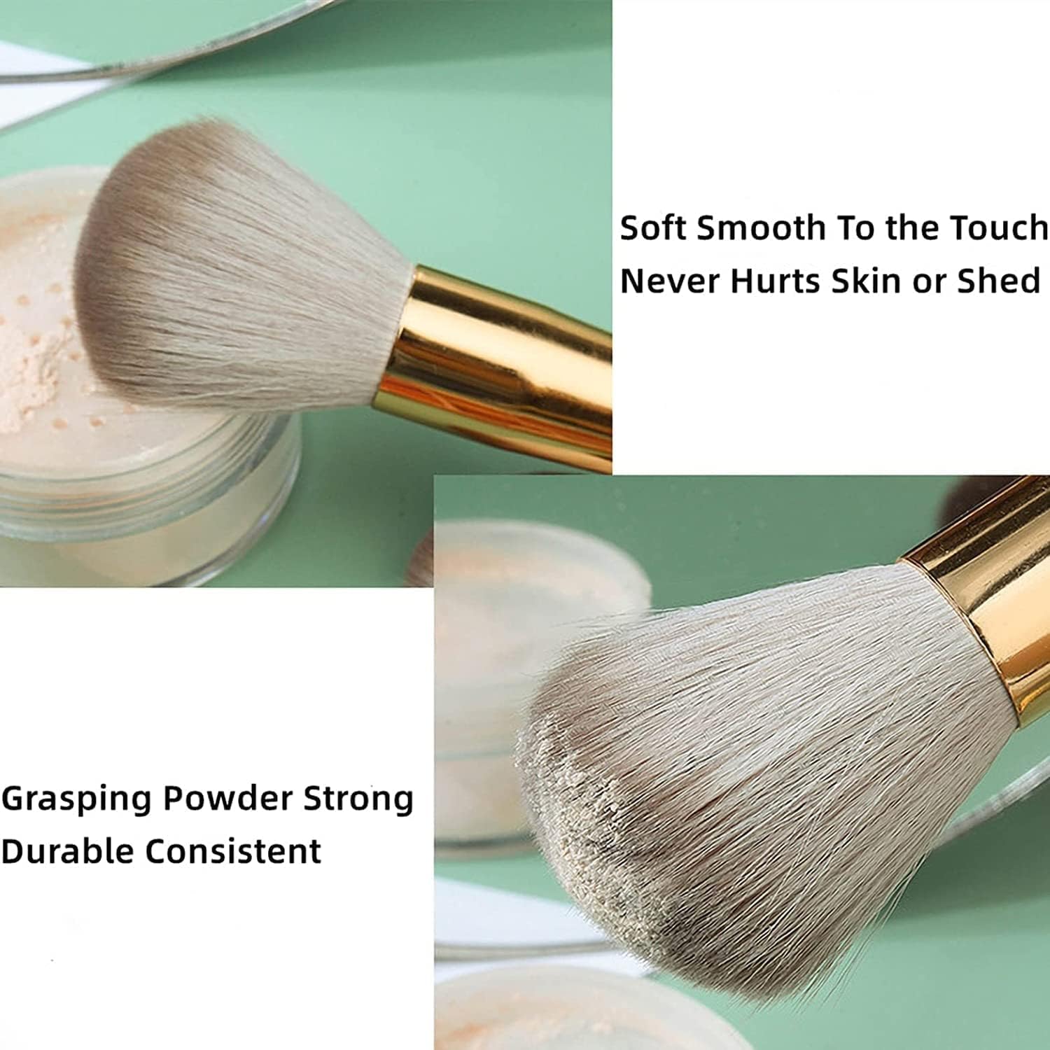 UCRAVO 13 Pcs Professional Makeup Brush Set, Premium Synthetic Foundation Brush Kit, Complete Make up Brush Set with Cosmetic Bag for Eyeshadow & Blending