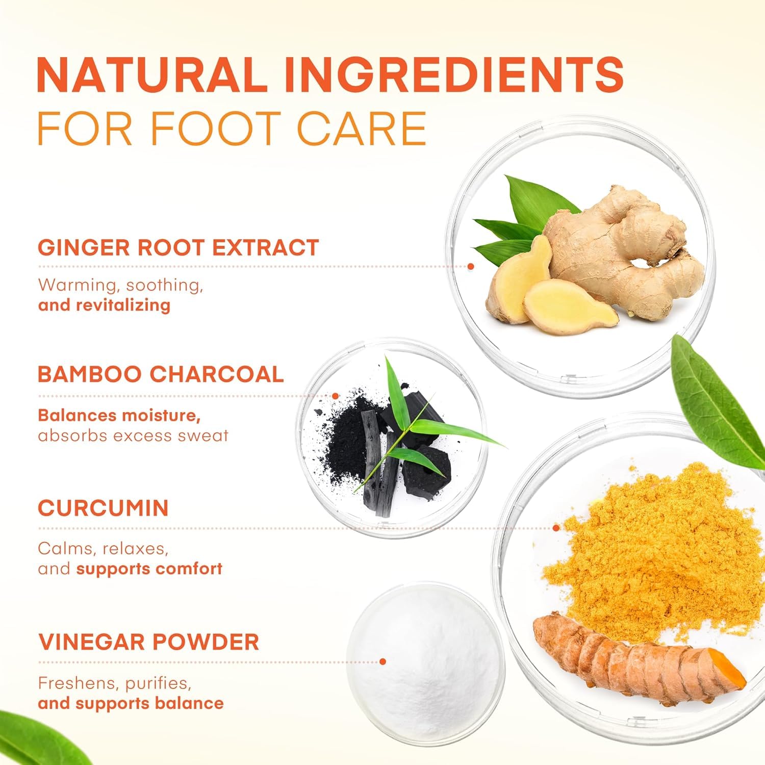 UCRAVO 20 Detox Foot Pads Overnight – Ginger Based Herbal Foot Patches with Ginger Root, Vinegar Powder & Curcumin – Natural Foot Detox Pads for Relaxation, Stress Relief, Night Foot Care Routine