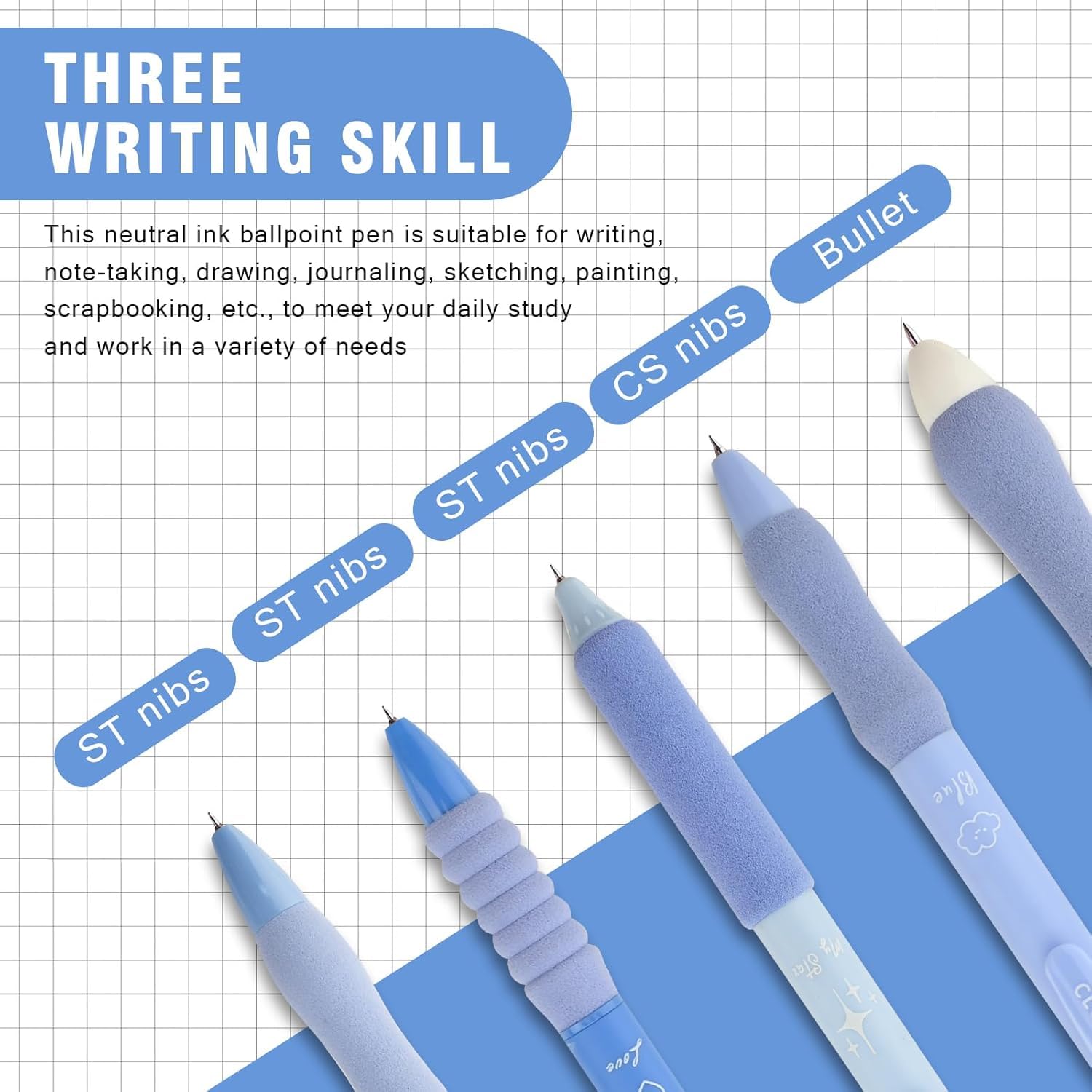 UCRAVO Green Tea 5 Pcs Gel Retractable Quick Dry Blue Ink 0.5mm Fine Point Aesthetic Stuff Ink Comfort Grip Smooth Writing Journaling Note Taking Pens Bulk Pens School Office Supplies Green