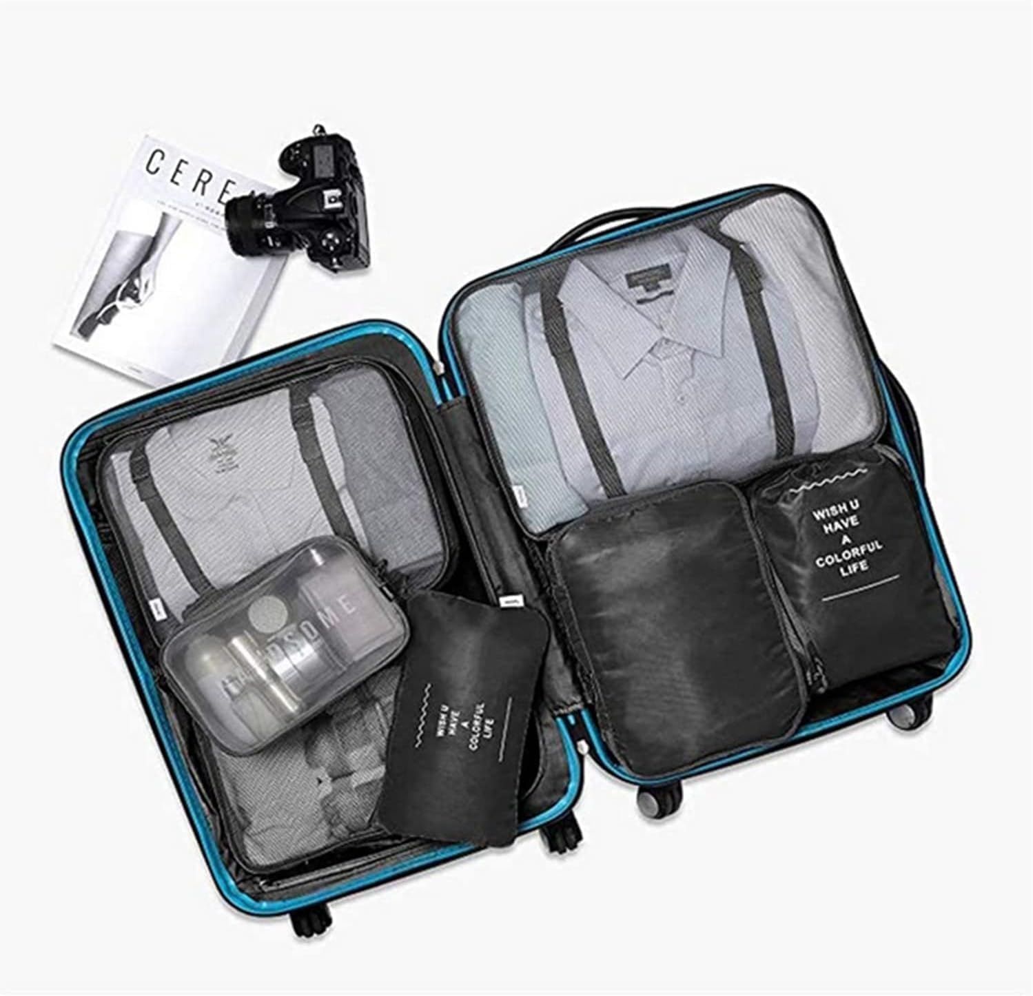 Ucravo Packing Cubes for Suitcases,7 Pcs Travel Luggage Organiser Bags,waterproof Packing Cubes for Backpack Suitcase,travel Essentials Bag Compression Storage Bags,travelling Accessories(grey)