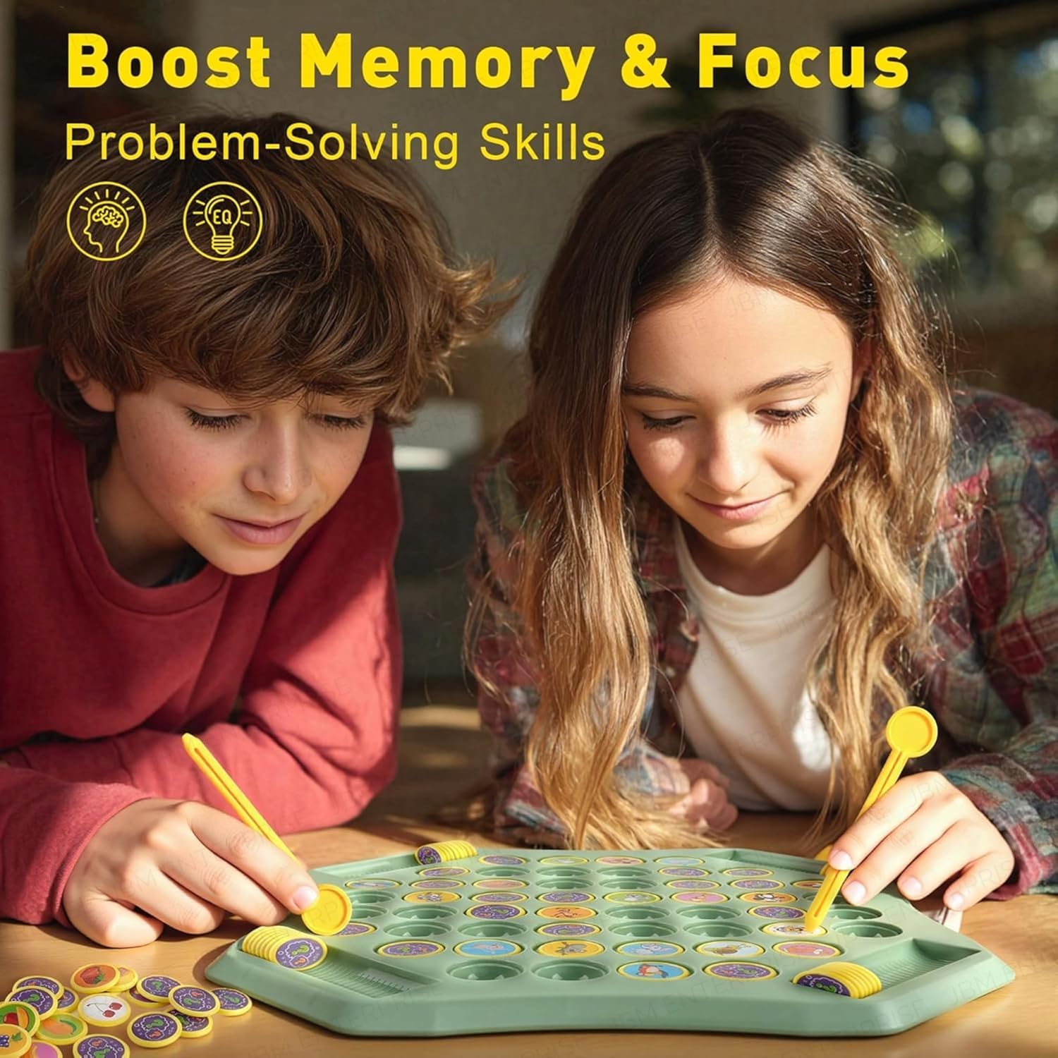 UCRAVO Memory Flip Chess Game for Toddlers, Montessori Matching Puzzle Board Game, Educational Learning Activity & Travel Toy for Kids & Preschoolers
