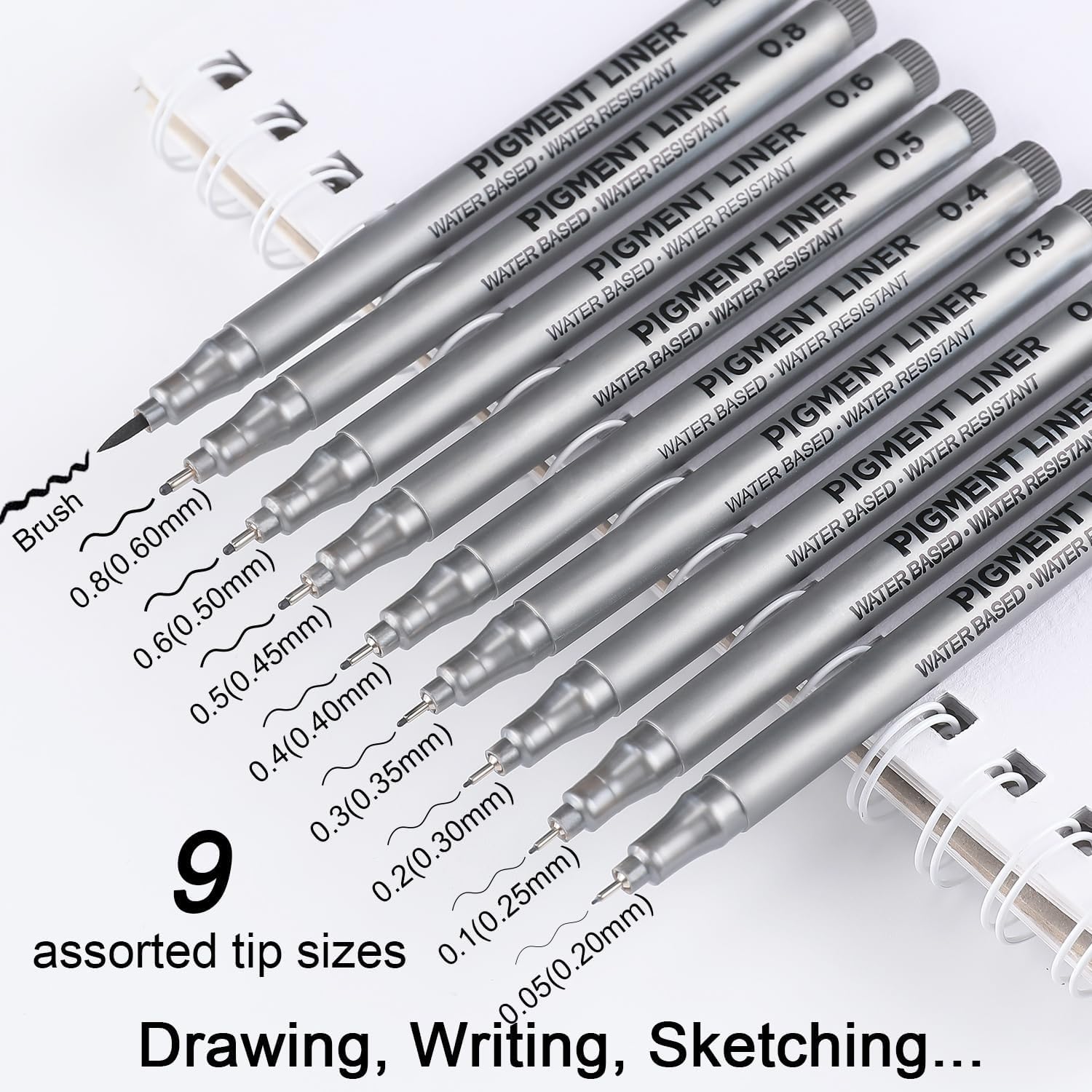 UCRAVO Black Micro-Pen Fineliner Ink Pens - Waterproof Archival Ink Micro Fine Point Writing Drawing Pens for Sketching, Anime, Artist Illustration, Technical Drawing, Office Documents, Scrapbooking
